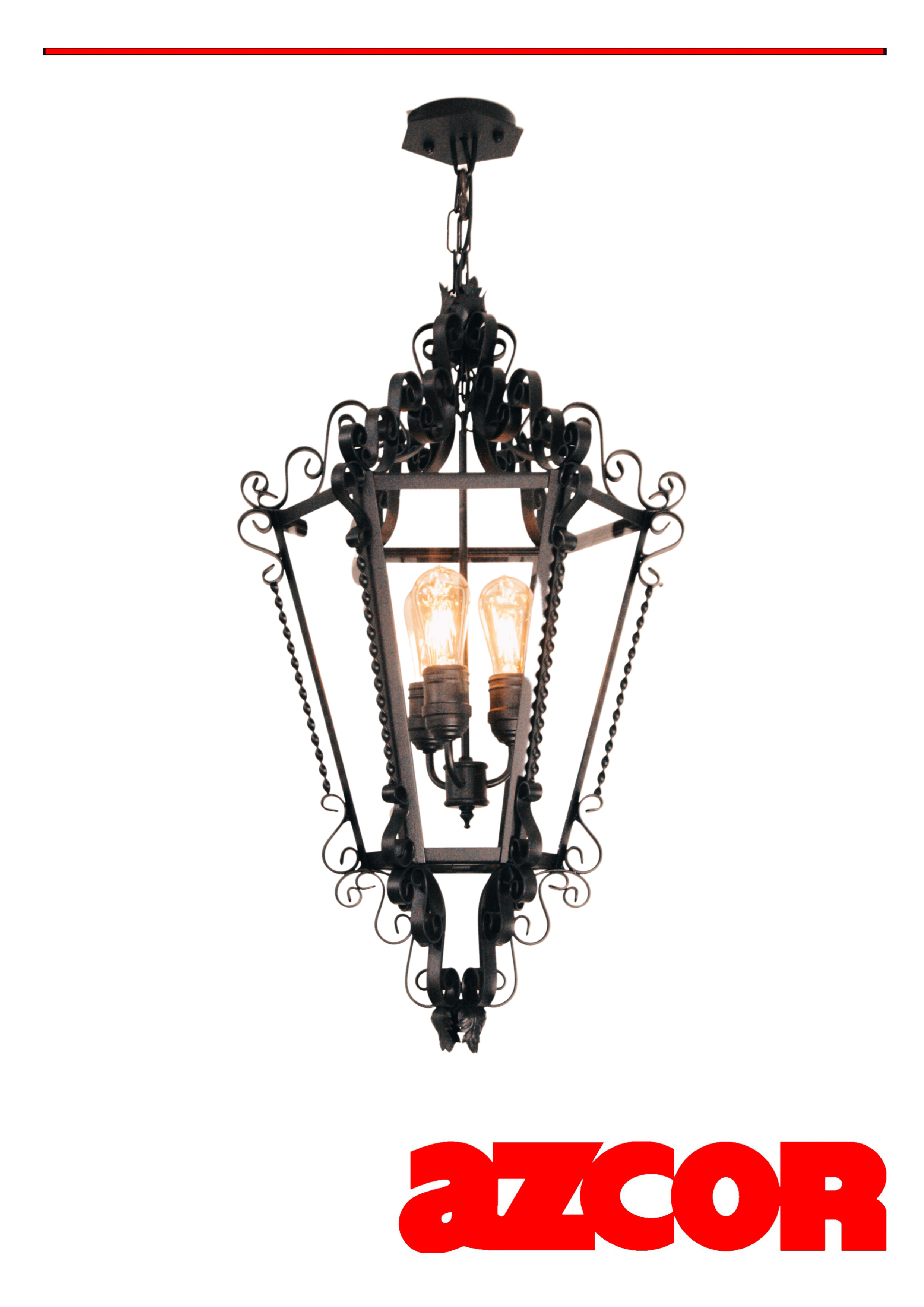 Tendrill Hexagonal Tappered Drop Light Large