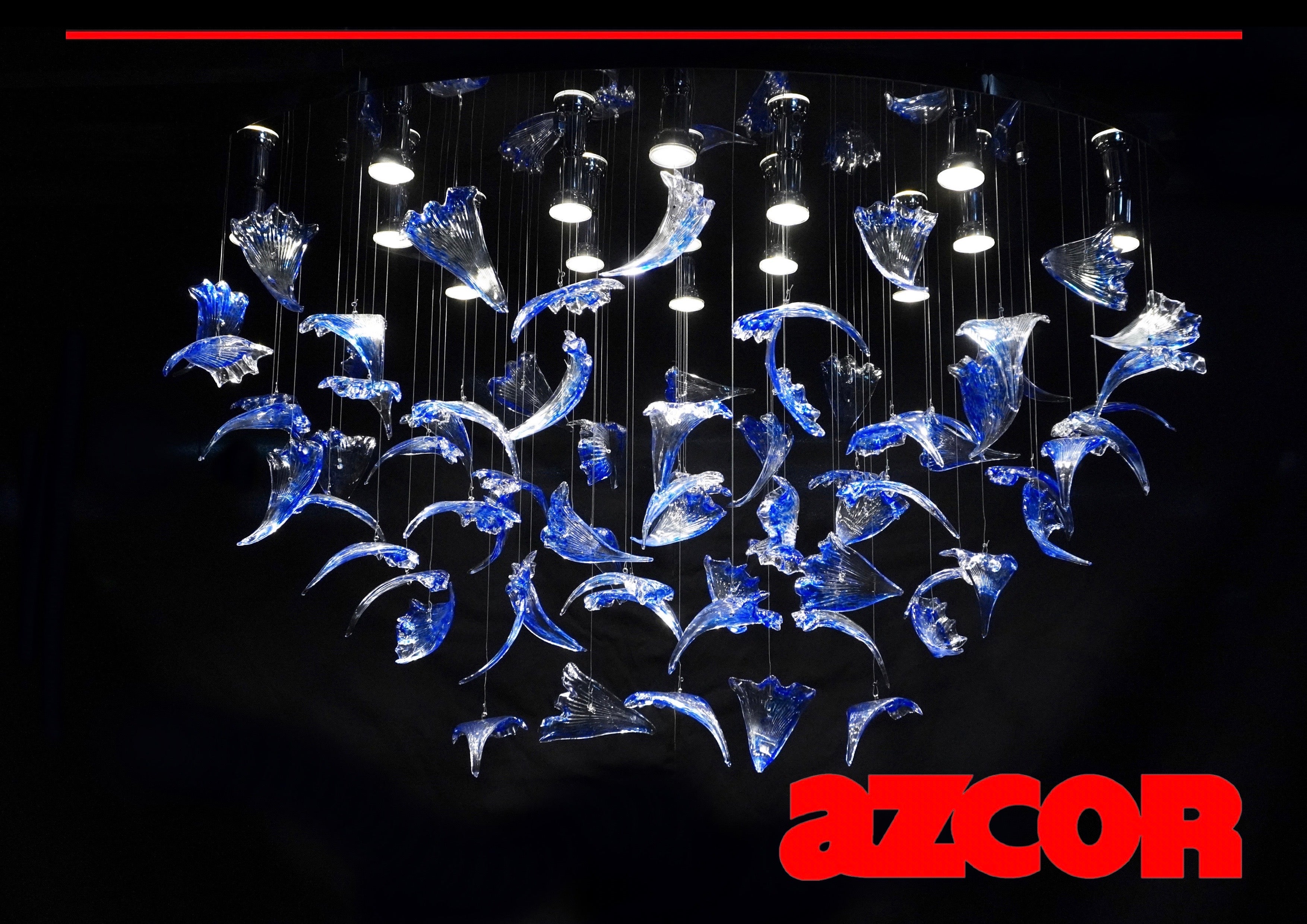 Bohemian Glass | Baila Oval Chandelier (Blue)