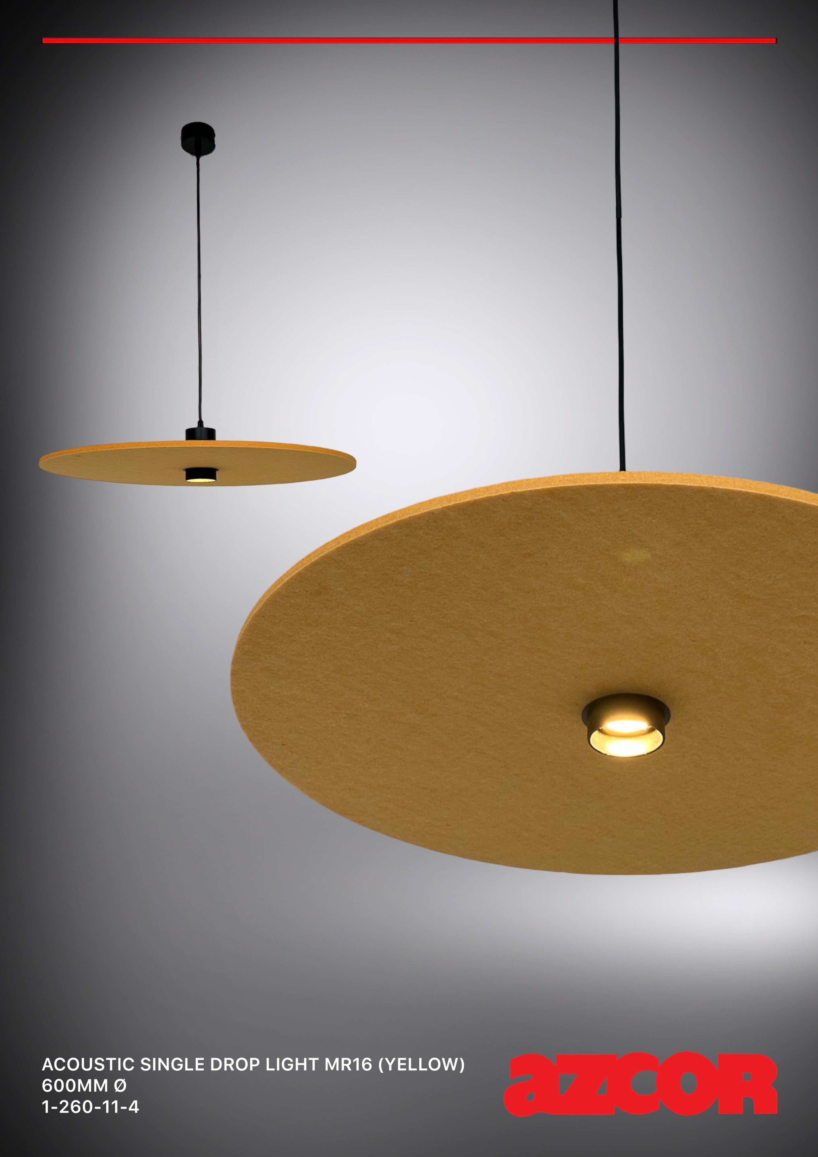 Sound Absorbing Acoustic Single Pendant Light MR16