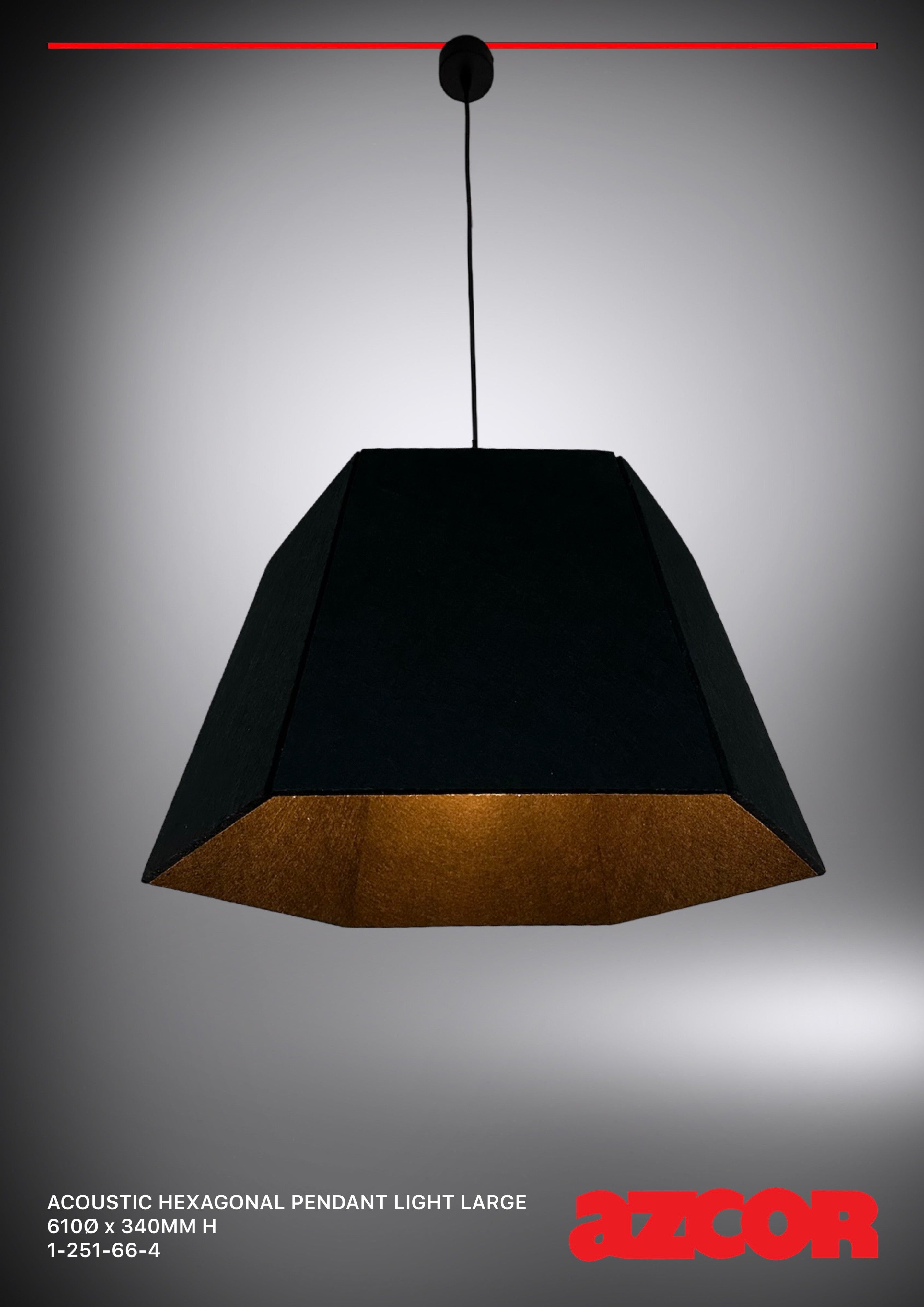 Sound Absorbing Acoustic Hexagonal Pendant Light