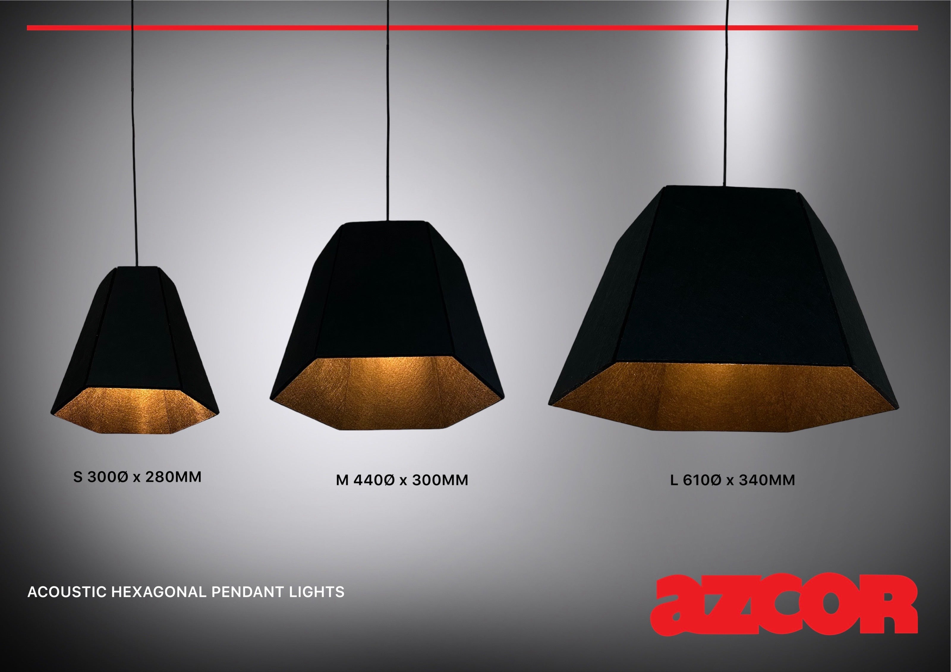 Sound Absorbing Acoustic Hexagonal Pendant Light