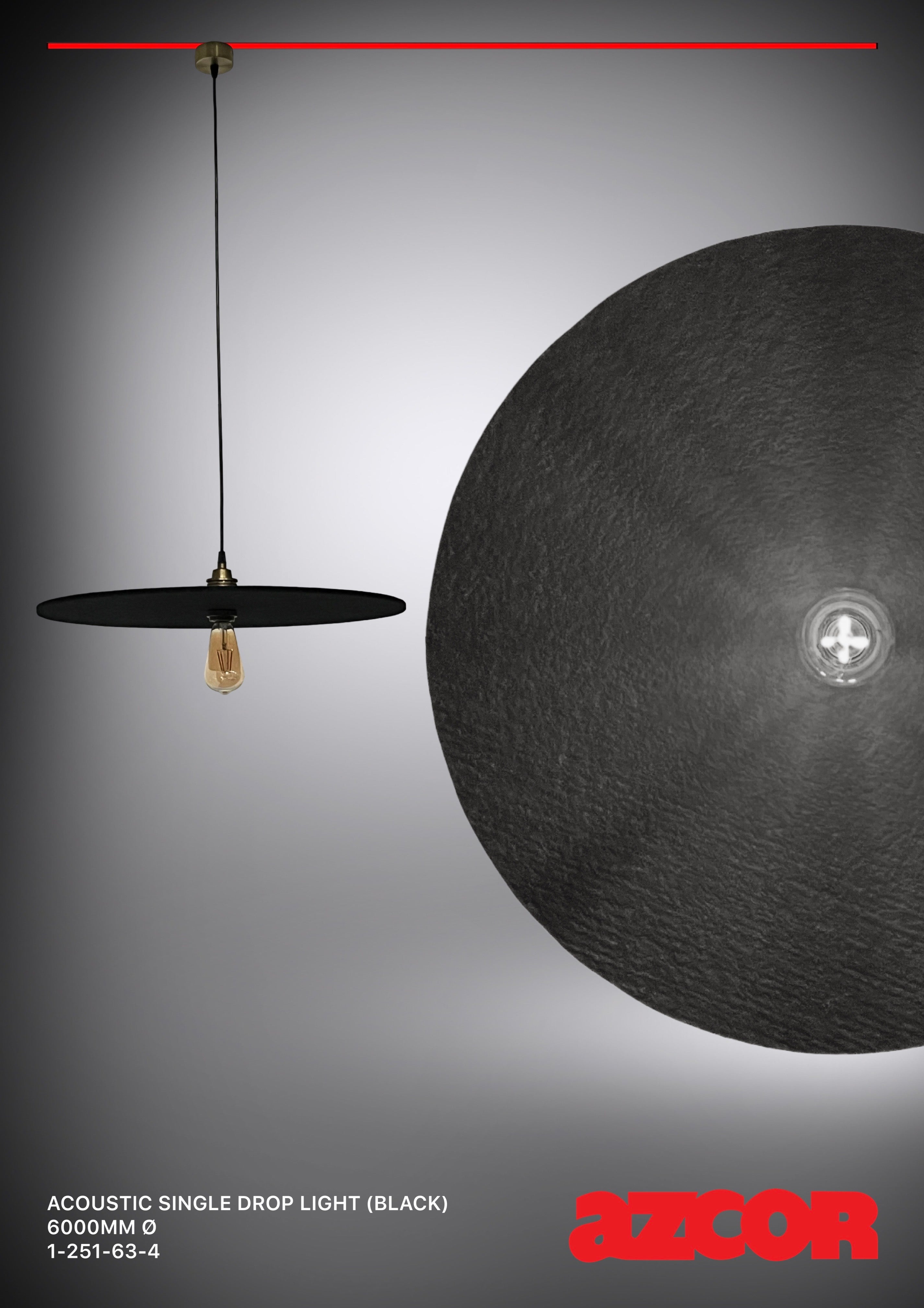 Sound Absorbing Acoustic Single Pendant Light