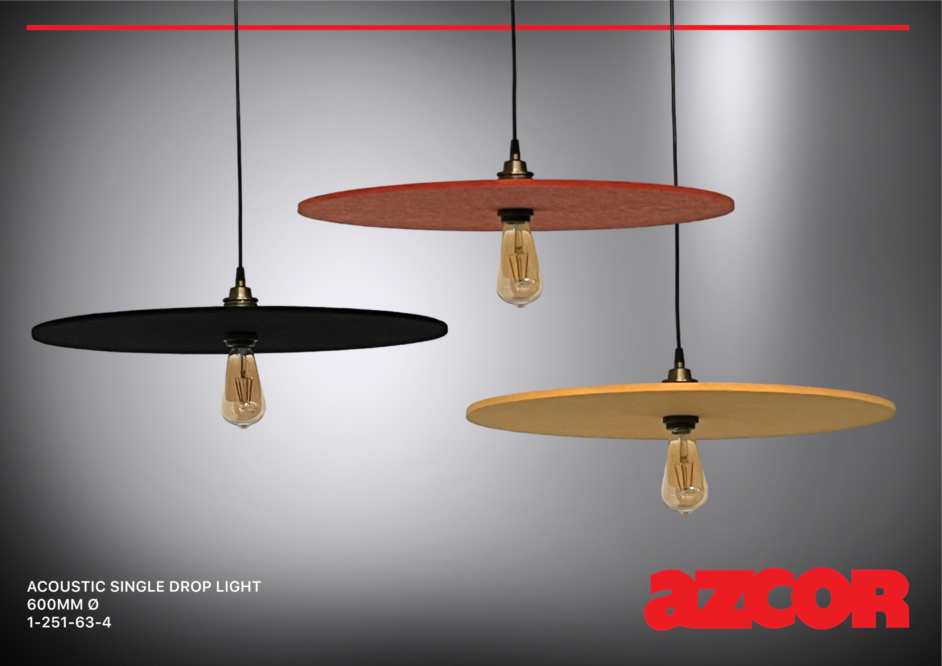 Sound Absorbing Acoustic Single Pendant Light