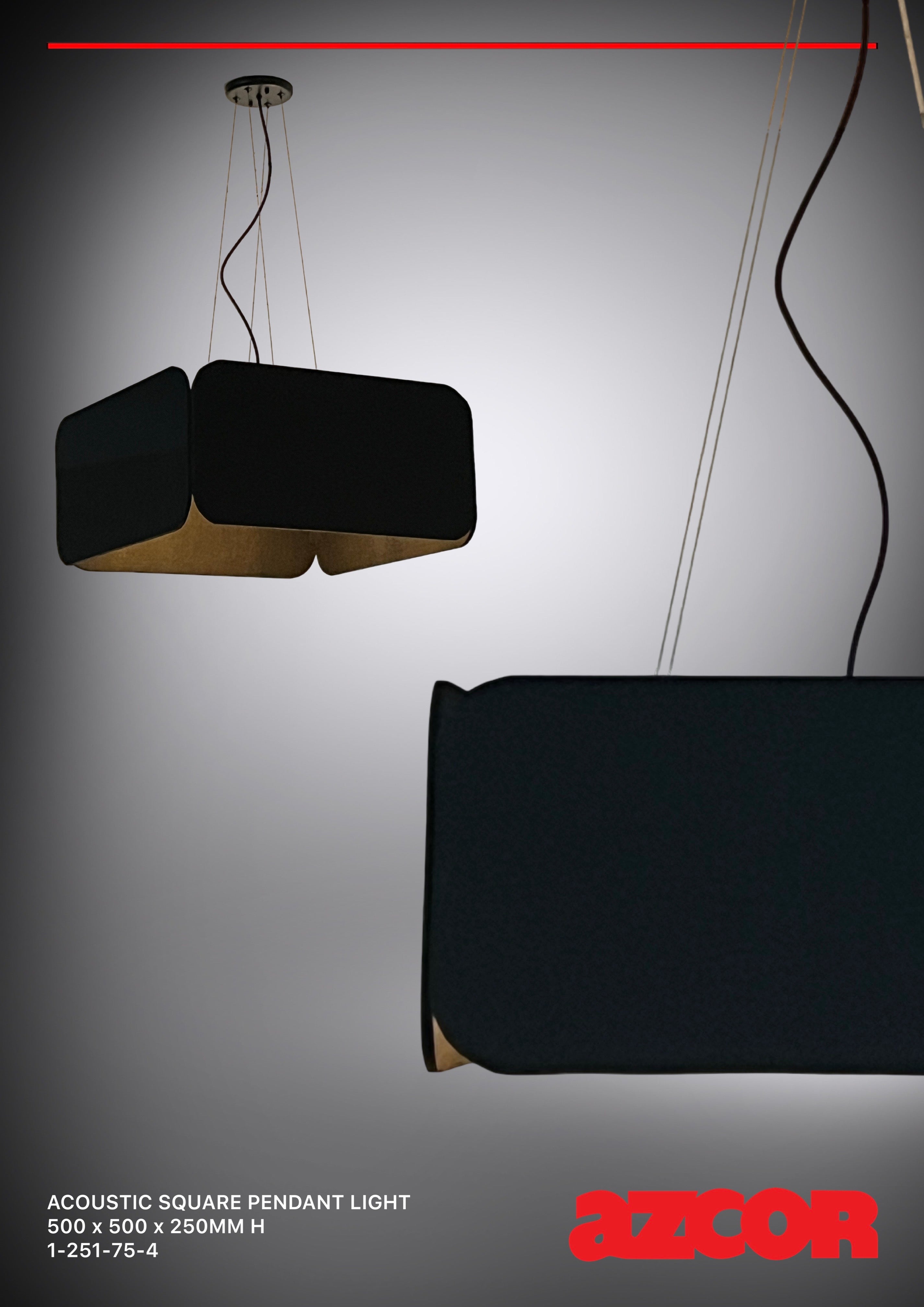 Sound Absorbing Acoustic Square Pendant Light 500