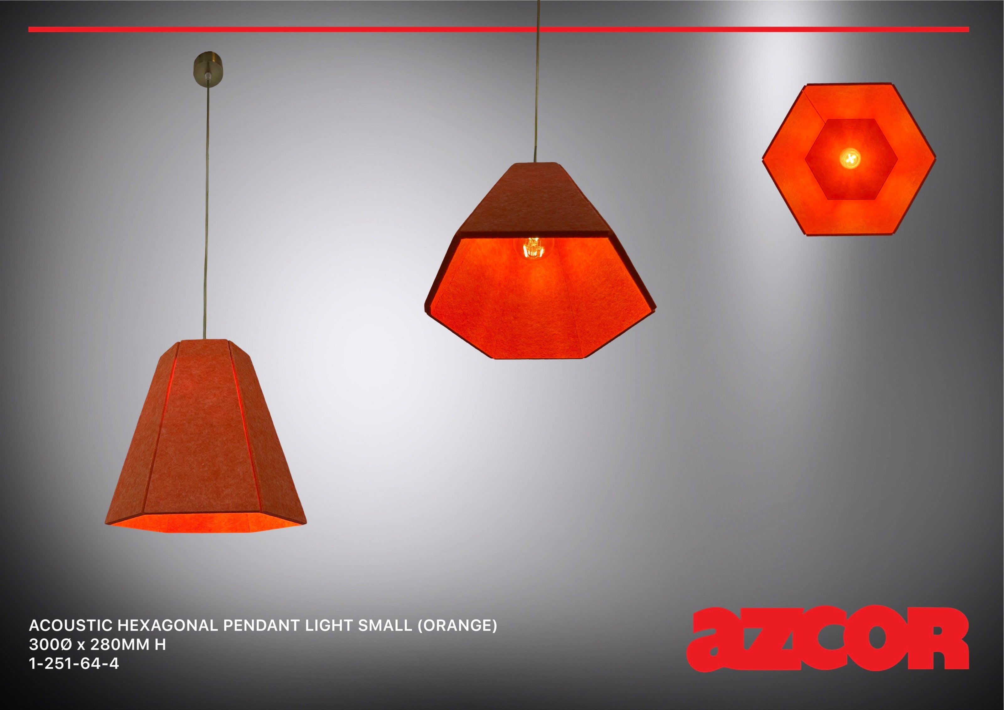 Sound Absorbing Acoustic Hexagonal Pendant Light