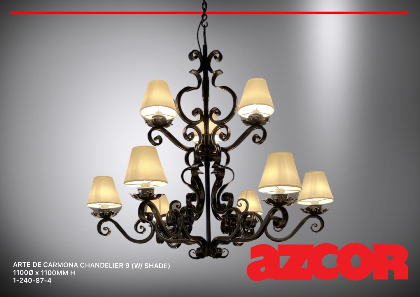 Arte De Carmona Chandelier 9 (Fabric Shade)