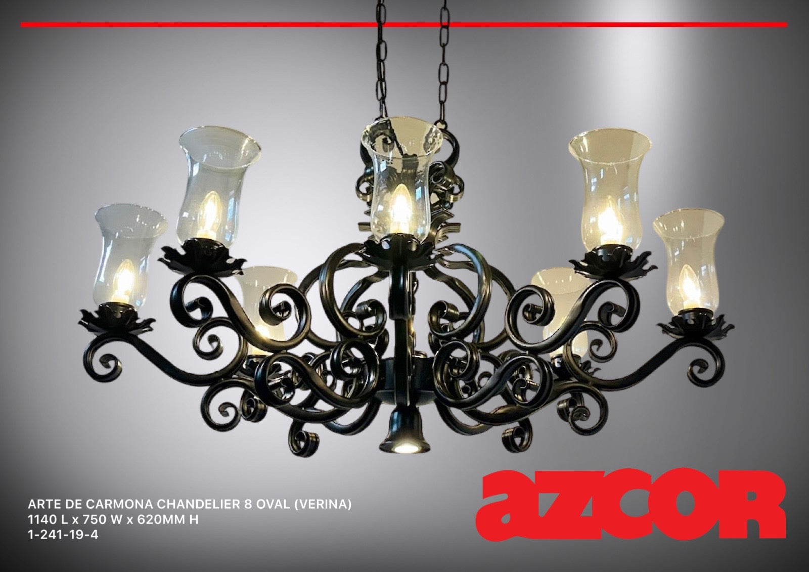 Arte De Carmona Chandelier 8 Oval (Verina Glass)