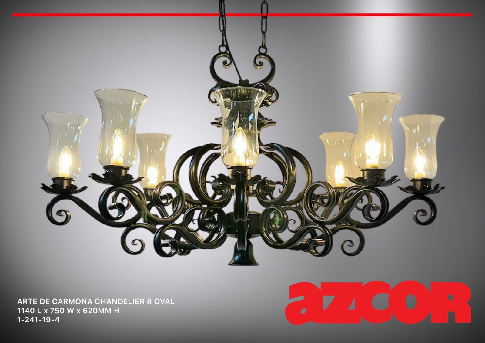 Arte De Carmona Chandelier 8 Oval (Verina Glass)