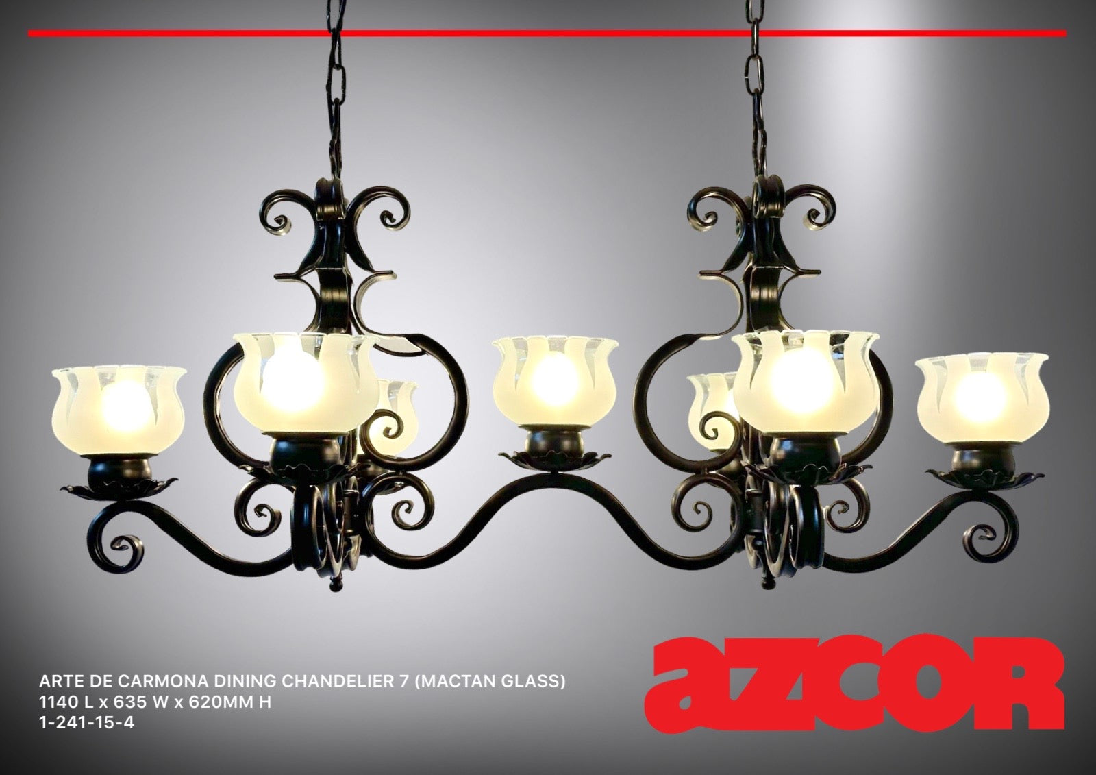 Arte De Carmona Dining Chandelier 7 (Mactan Glass)