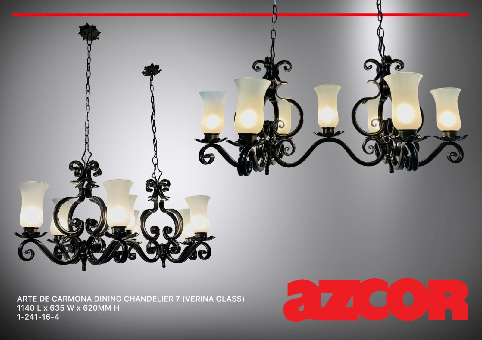 Arte De Carmona Chandelier 7 Dining (Verina Glass)