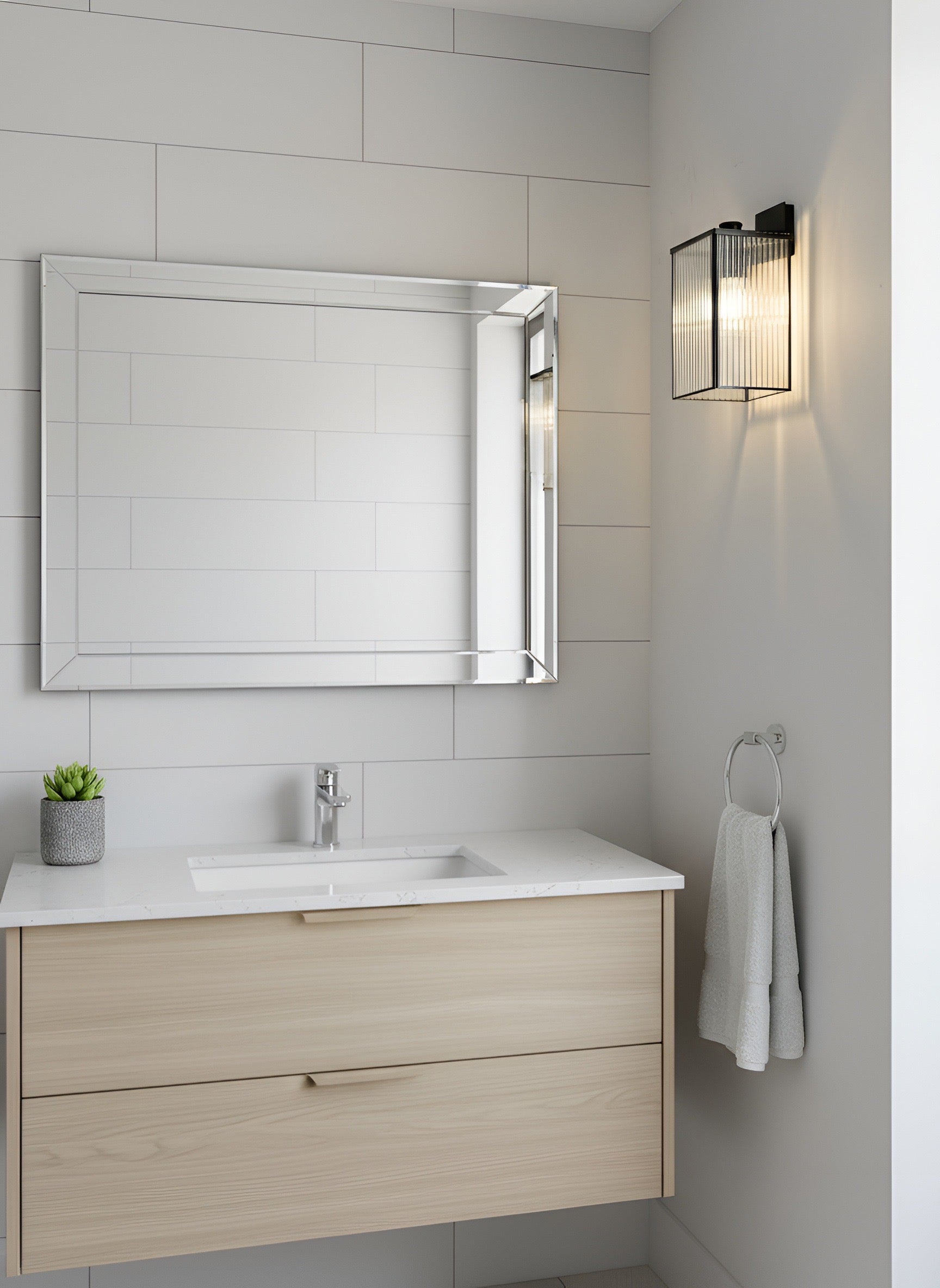 Artefino SS Wall Light Small (Reeded Glass)