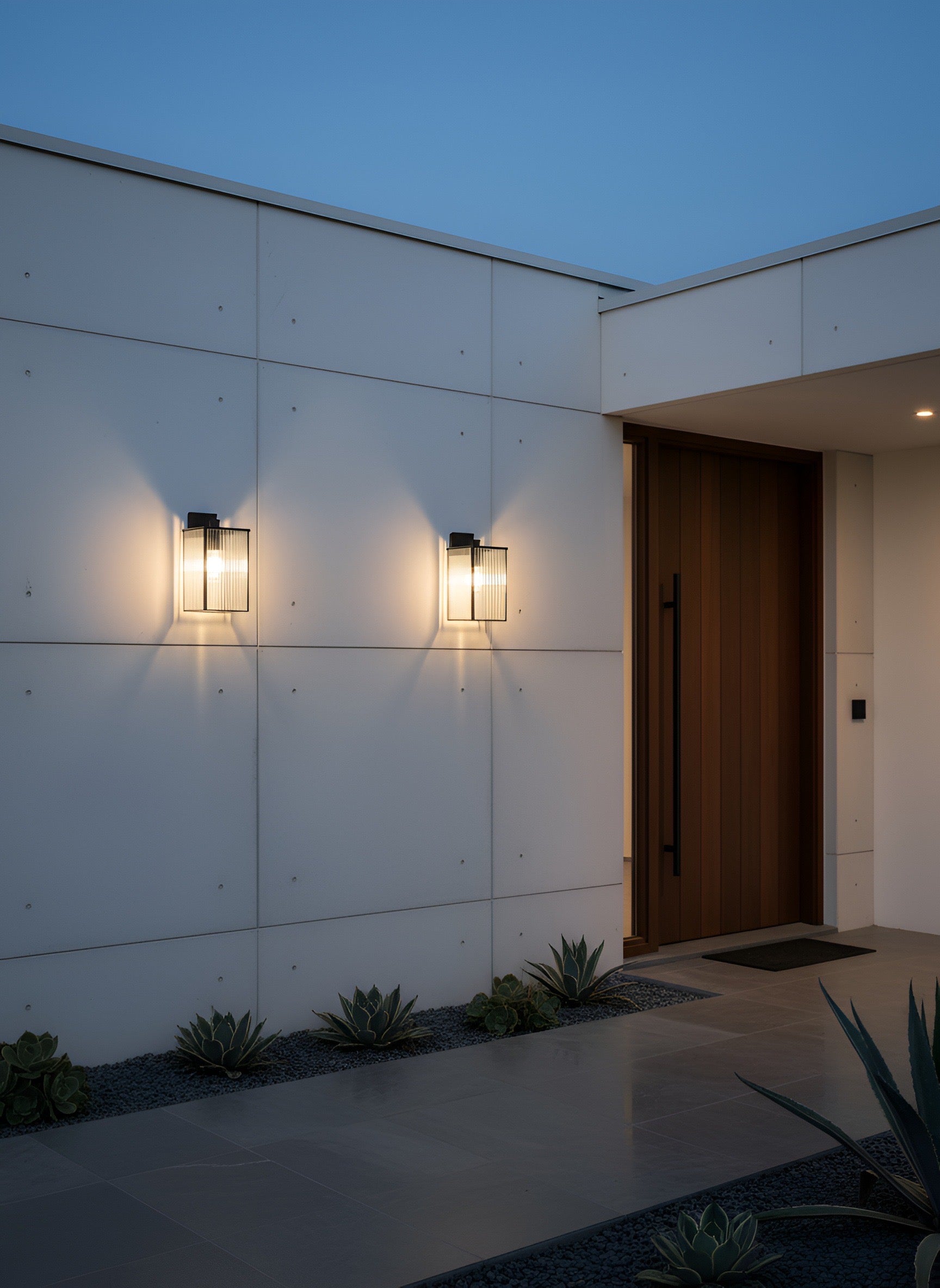 Artefino SS Wall Light Small (Reeded Glass)