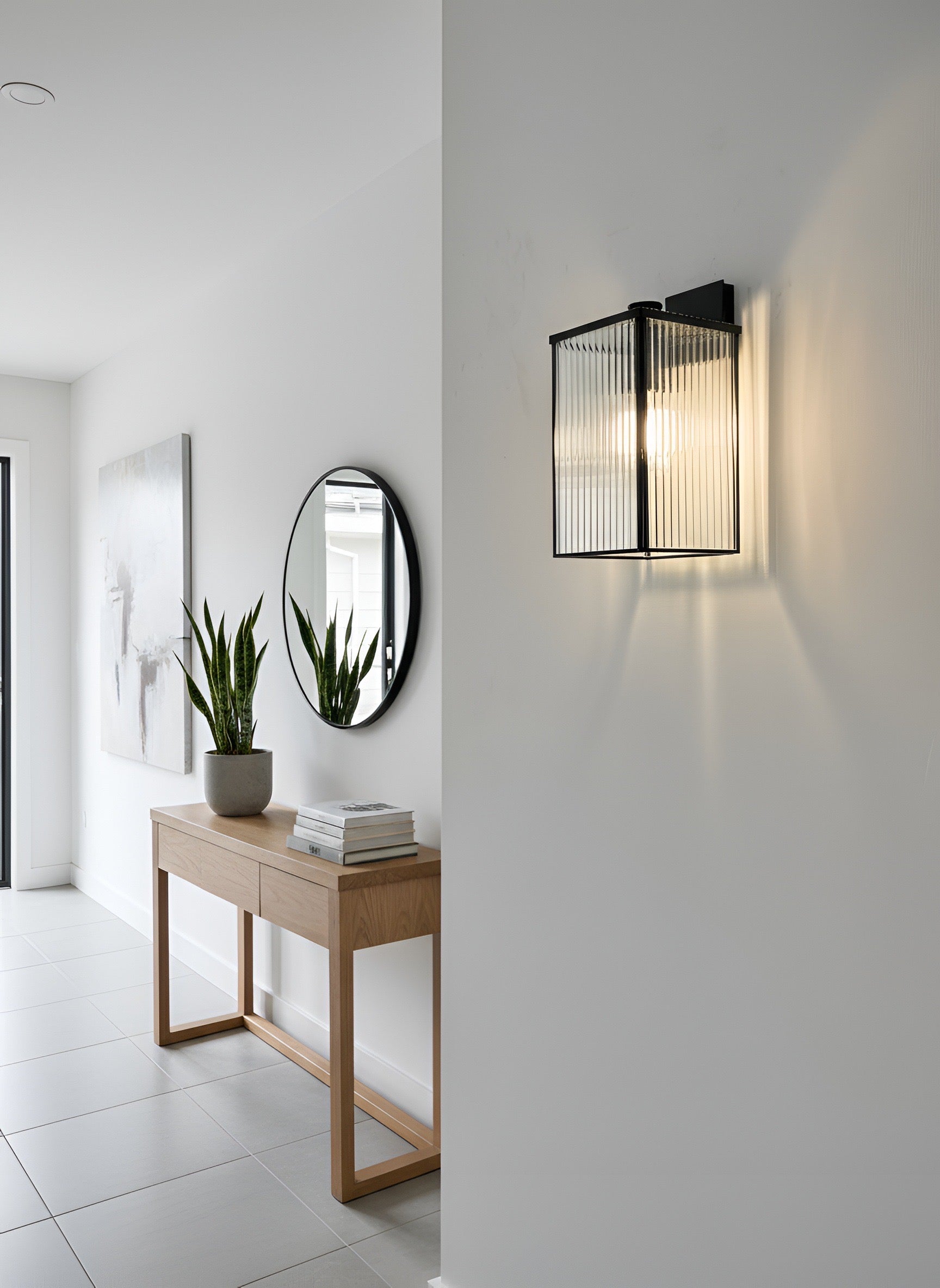Artefino SS Wall Light Small (Reeded Glass)