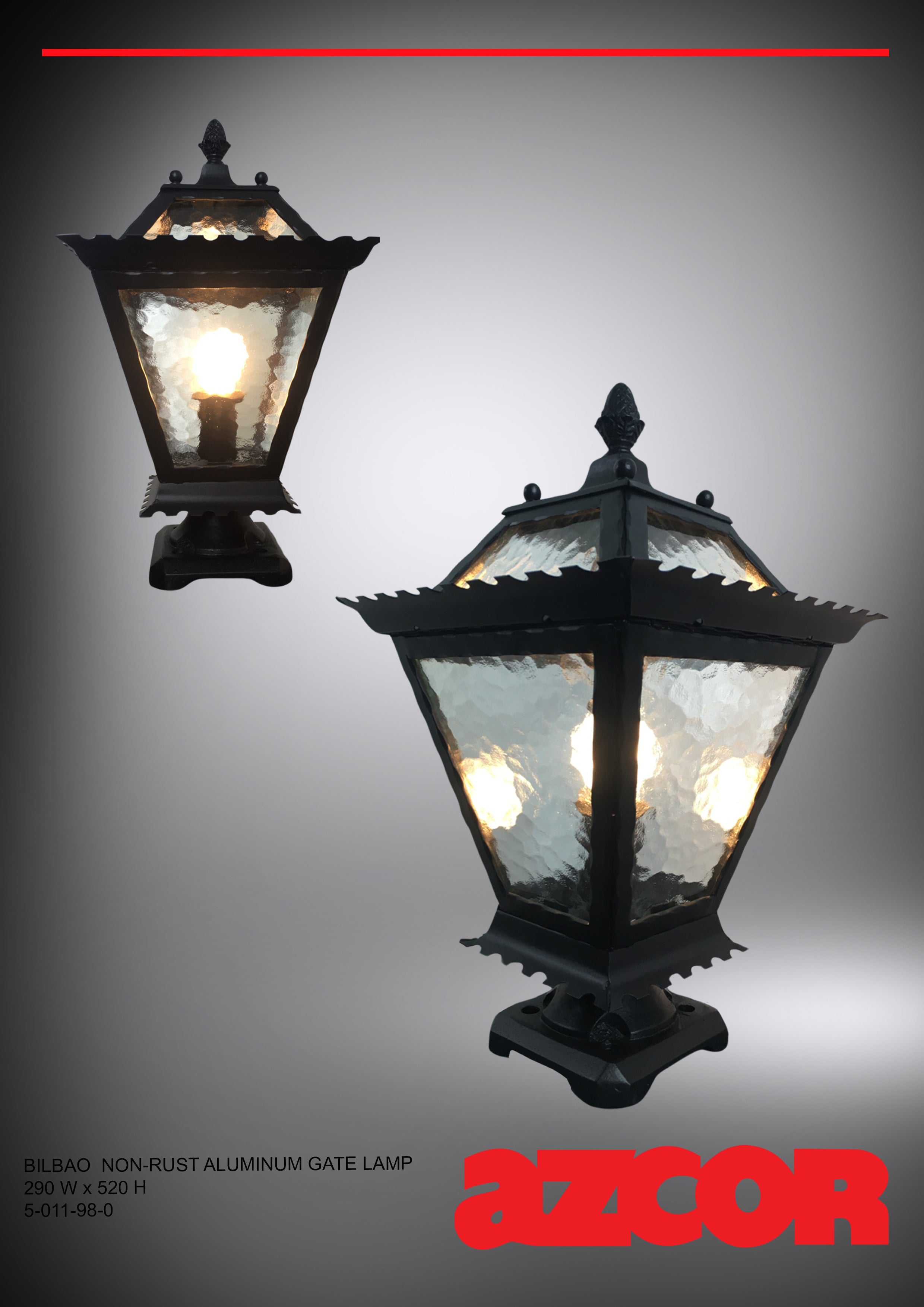 Bilbao Non-rust Aluminum Gate Lamp