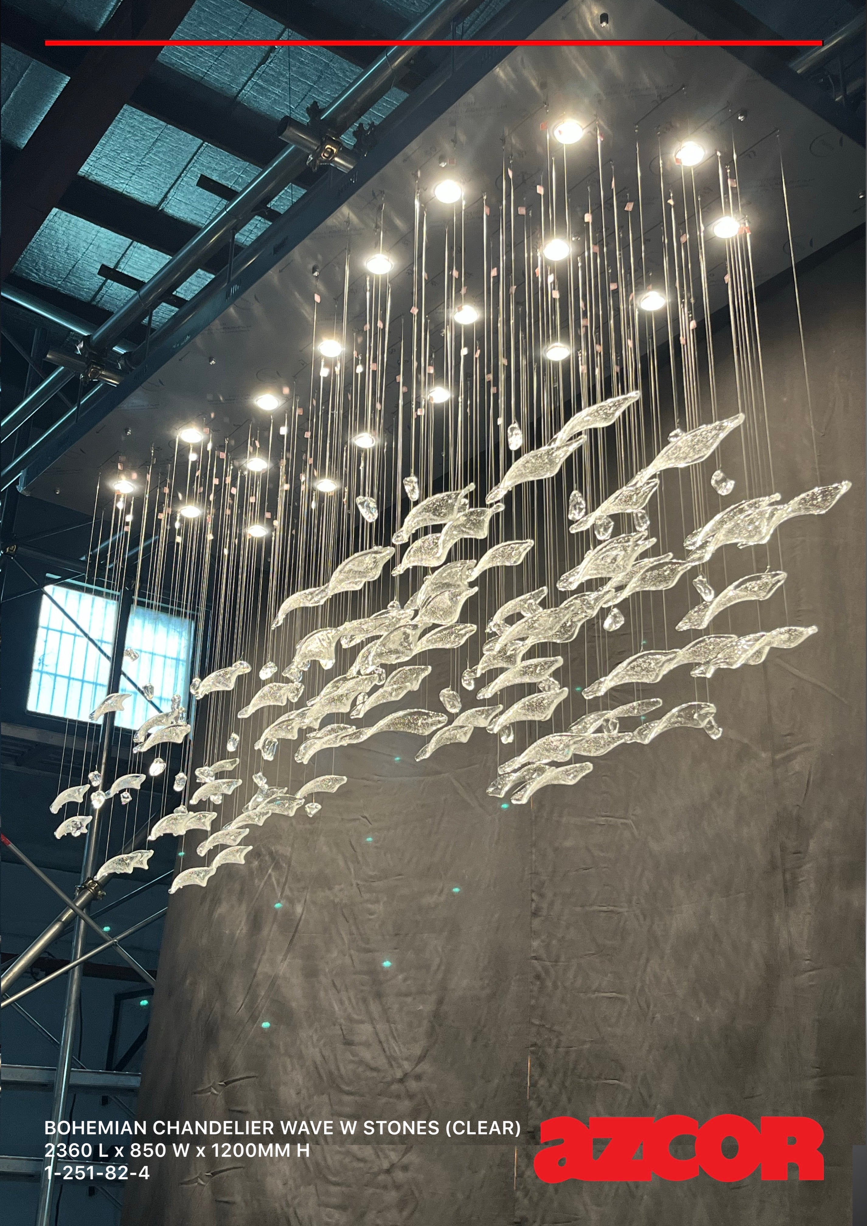 Bohemian Glass | Wave x Stone Chandelier