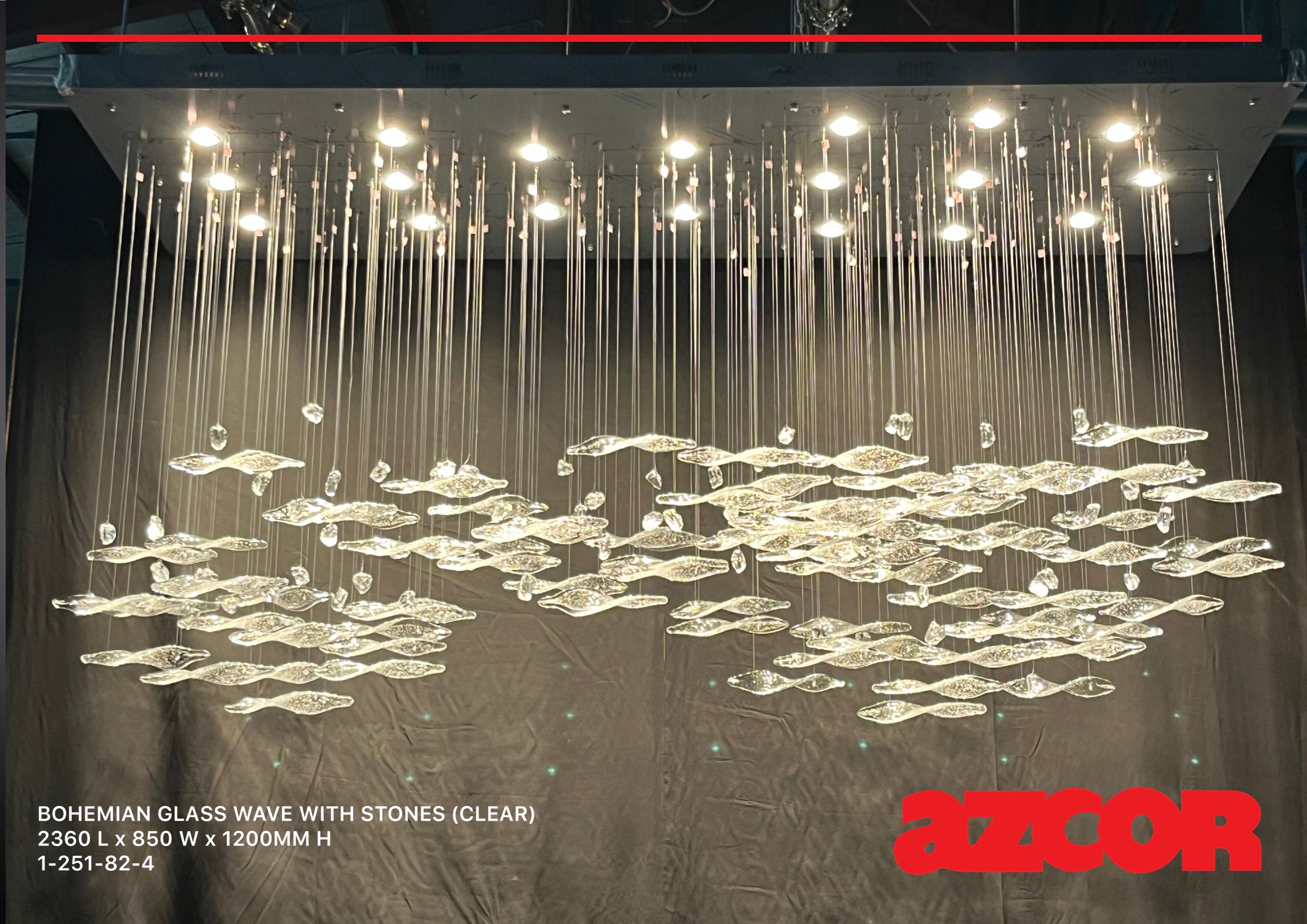 Bohemian Glass | Wave x Stone Chandelier