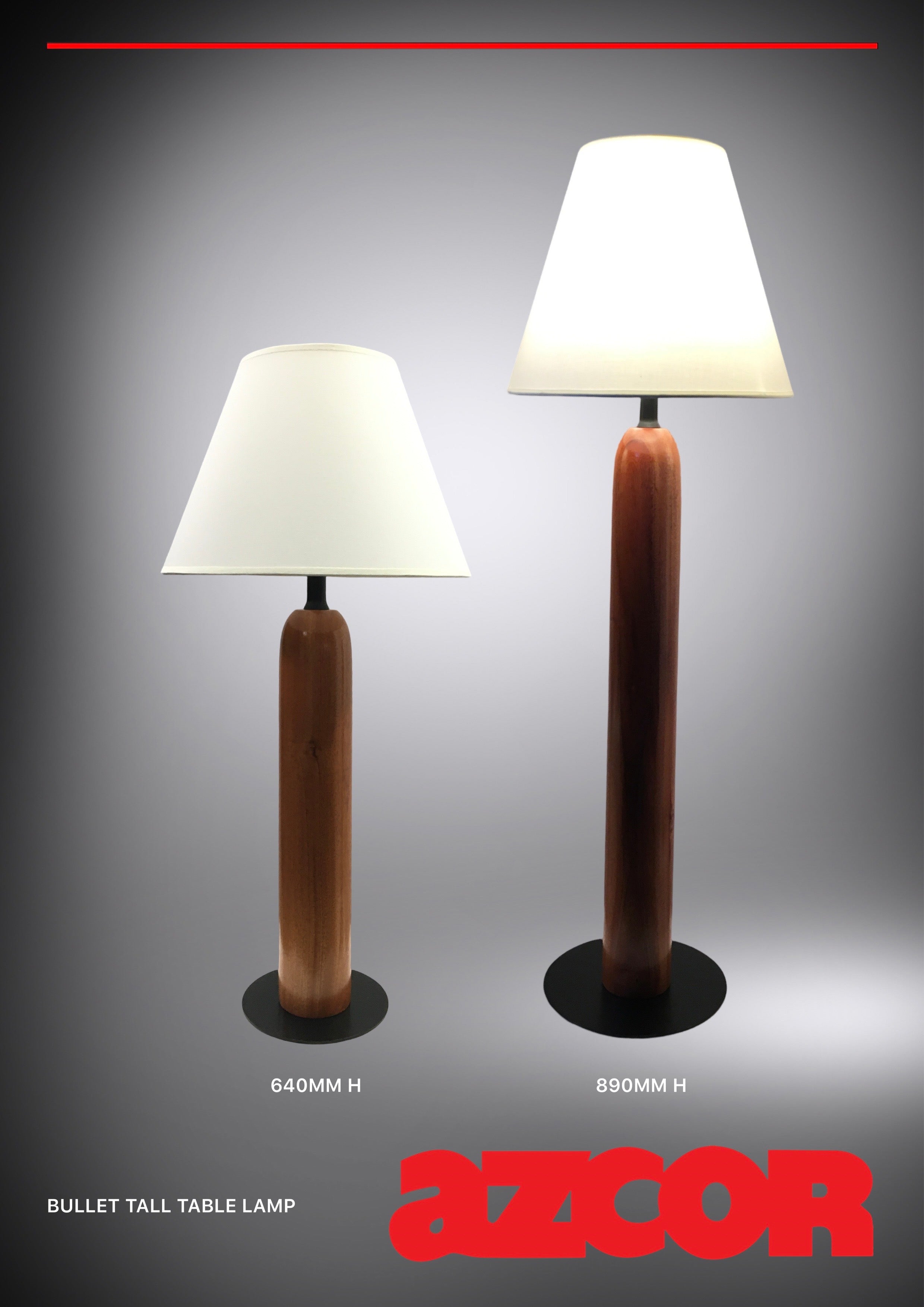 Bullet Wood Tall Table Lamp