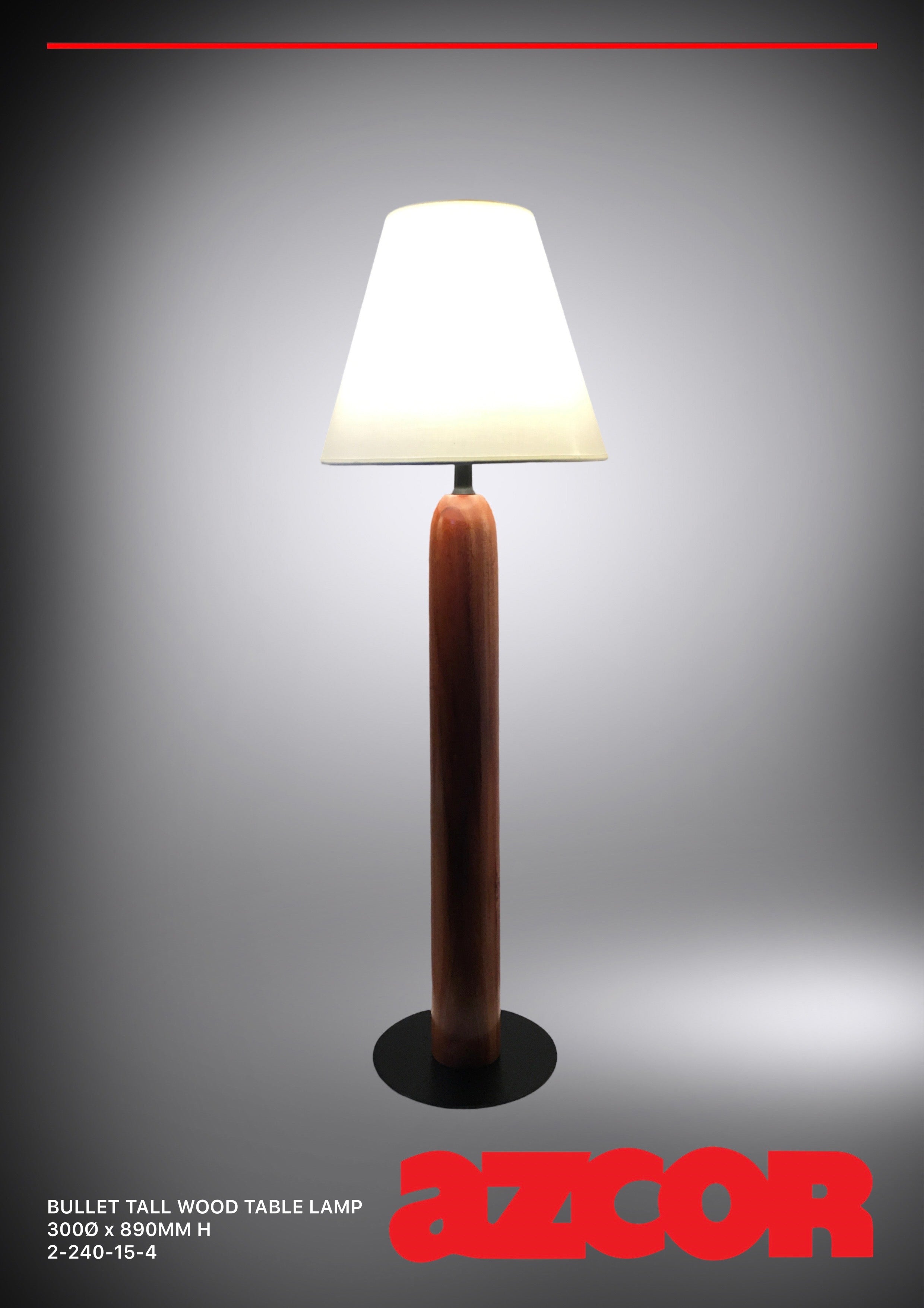 Bullet Wood Tall Table Lamp