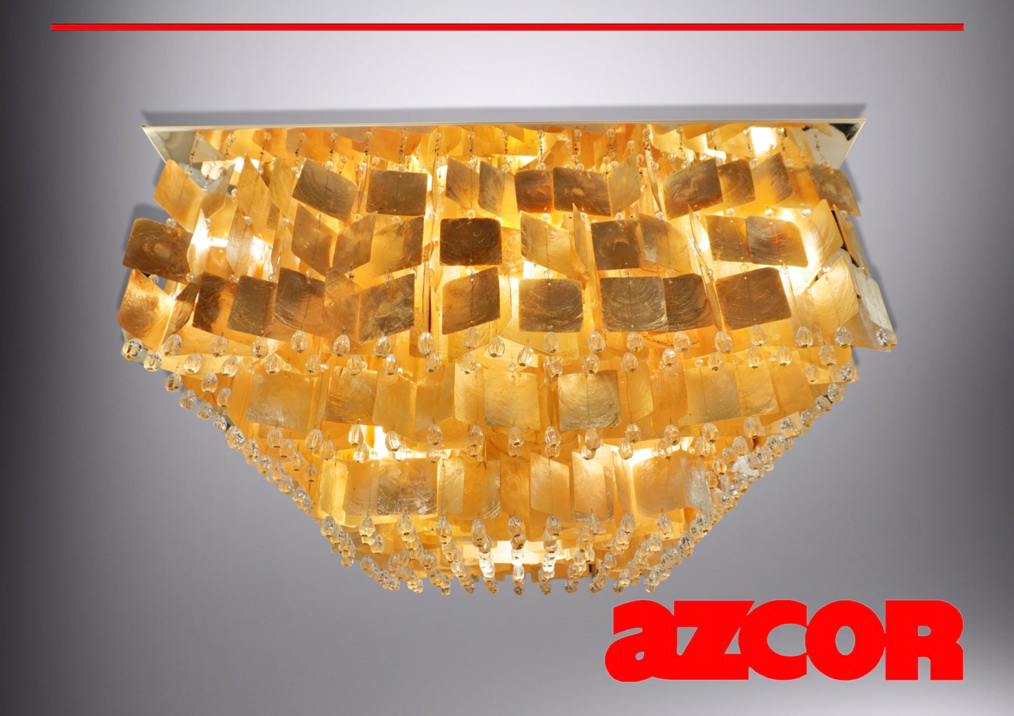 Capiz Gold Surface Light Square