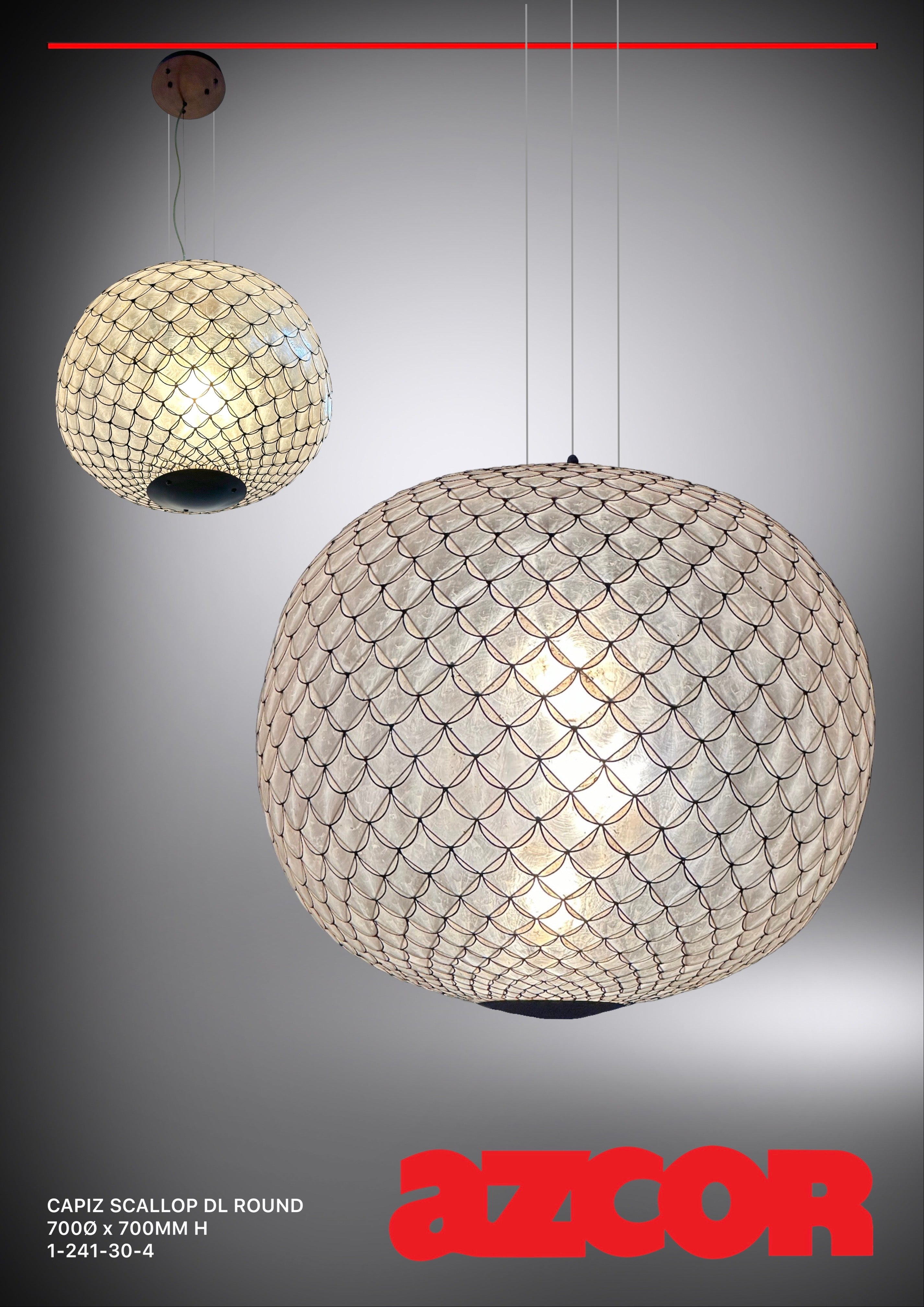 Capiz Scallop Drop Light Round