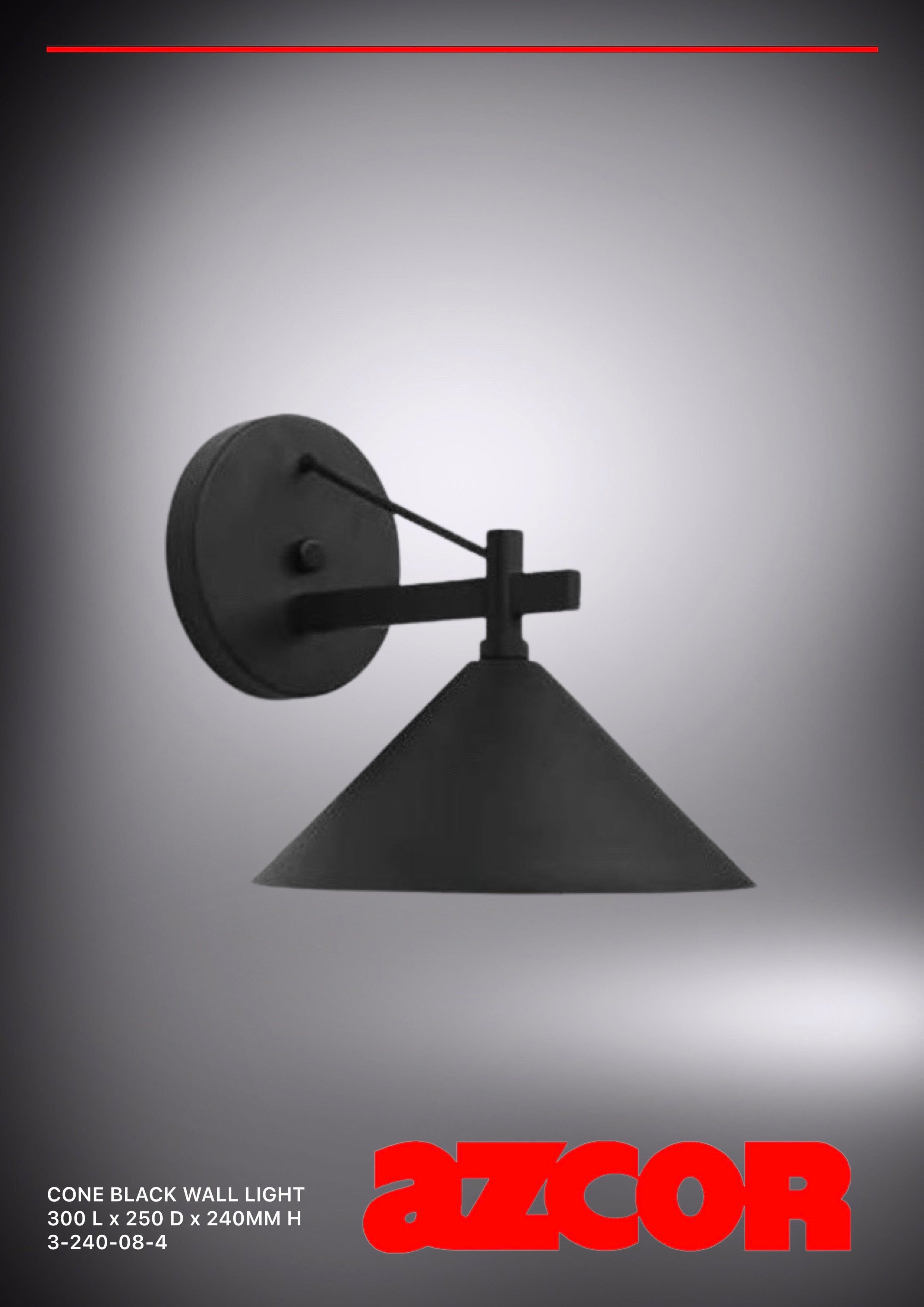 Cone Black Wall Light