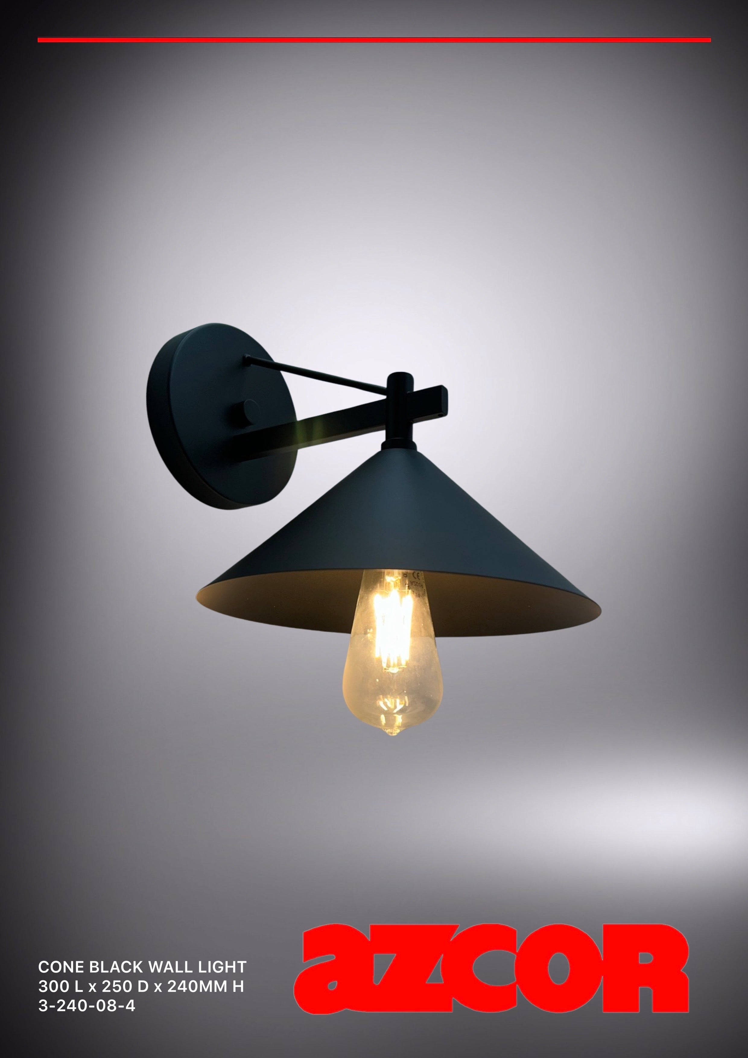 Cone Black Wall Light