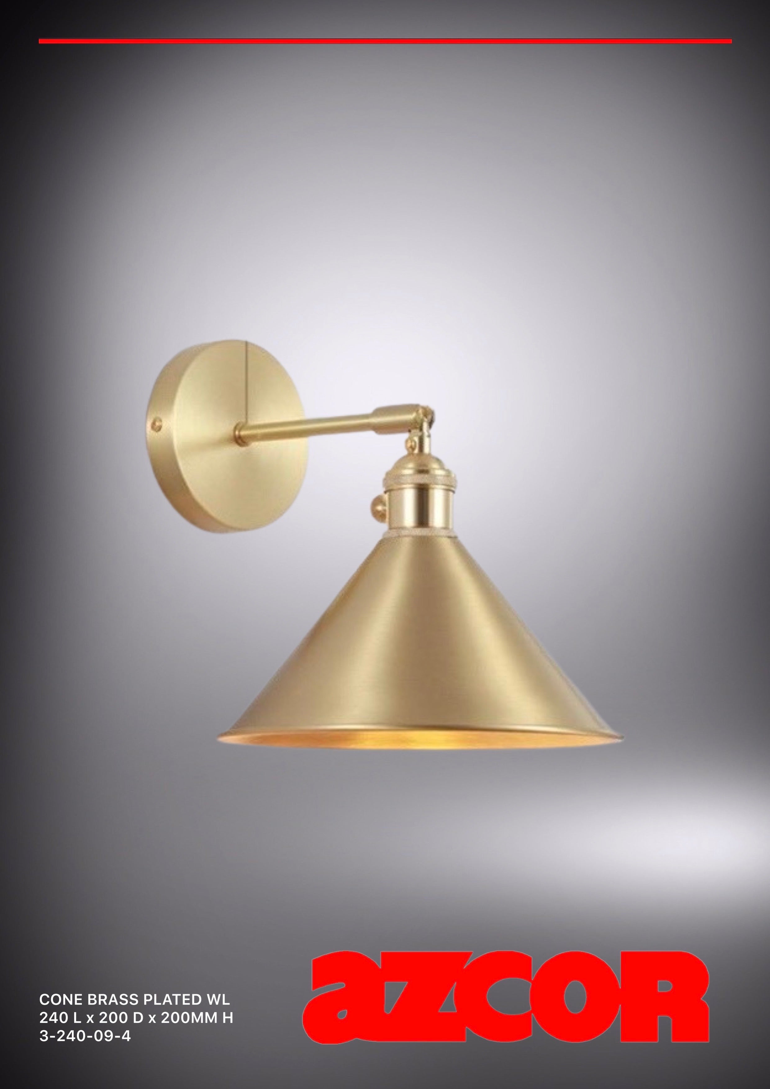 Cone Brass Plated Wall Light