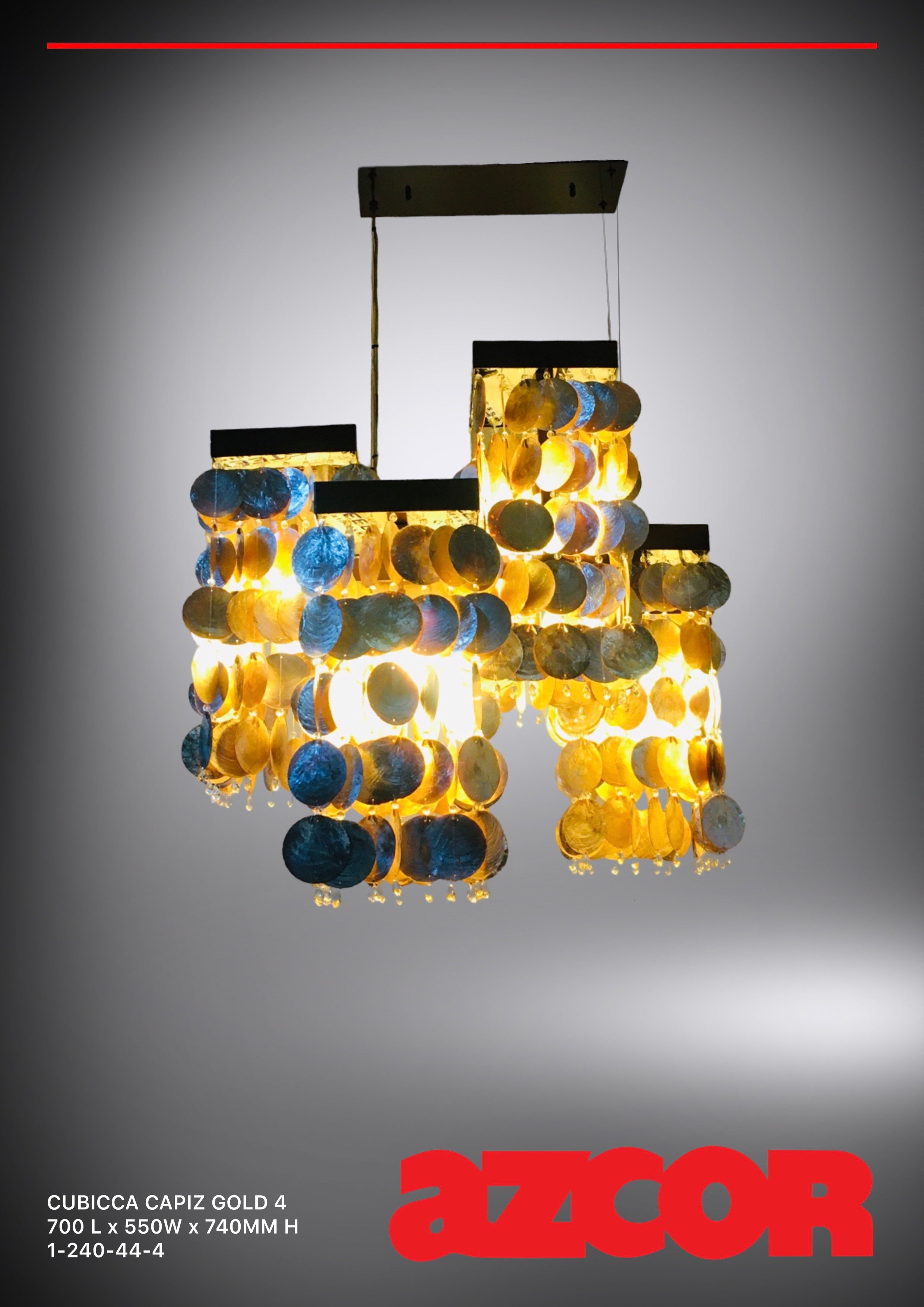 Cubicca Capiz Gold Chandelier 4