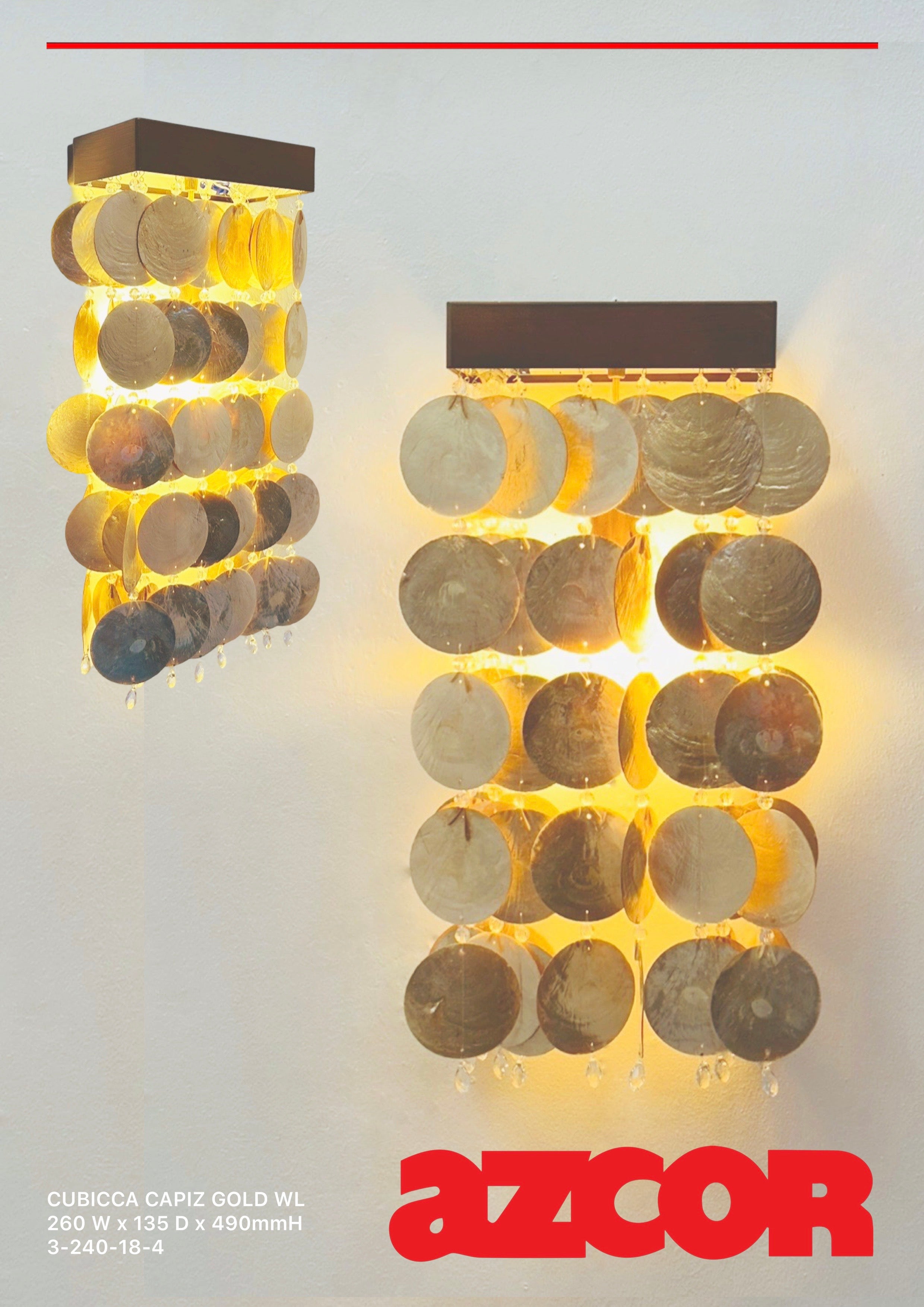 Cubicca Capiz Gold Wall Light