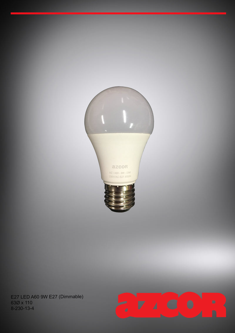 E27 A60 LED Bulb 9W Dimmable