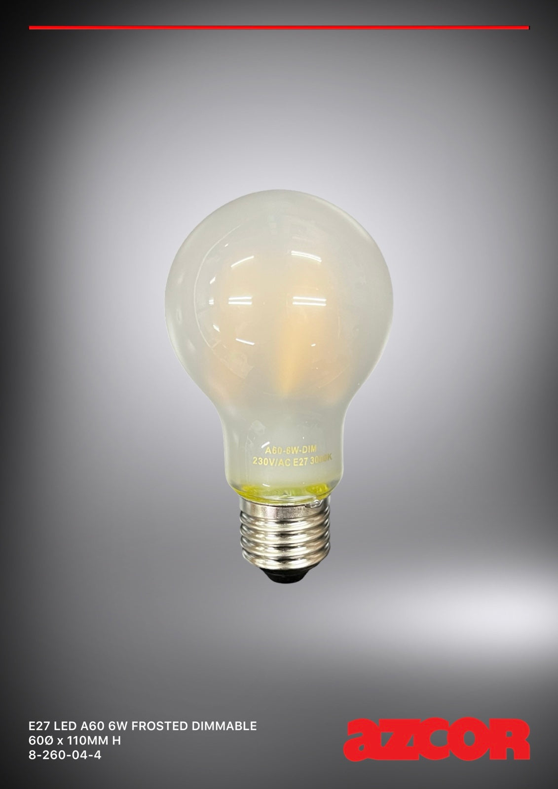 E27 A60 Bulb LED 6W Dimmable (Frosted)