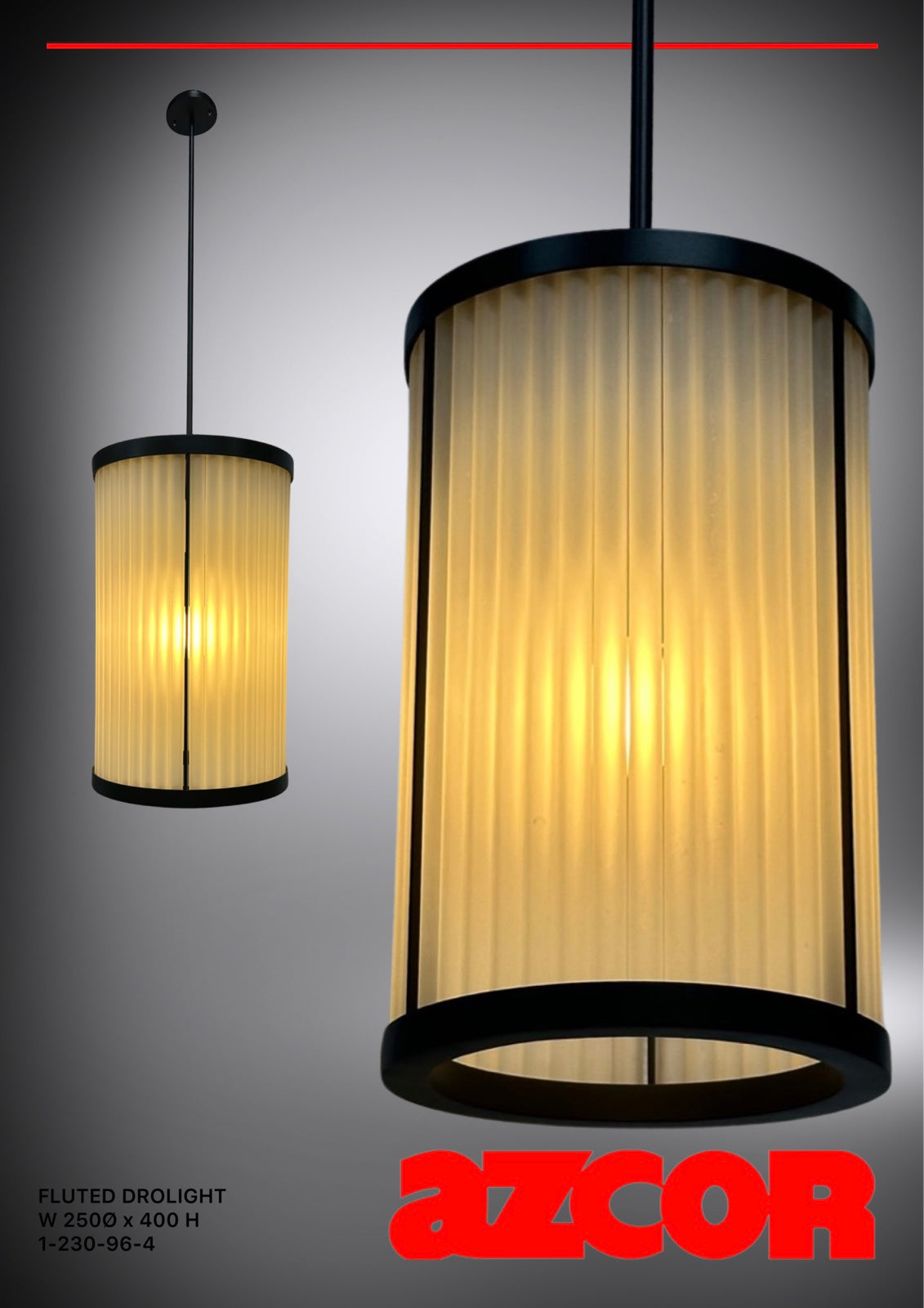 Fluted Glass Drop Light