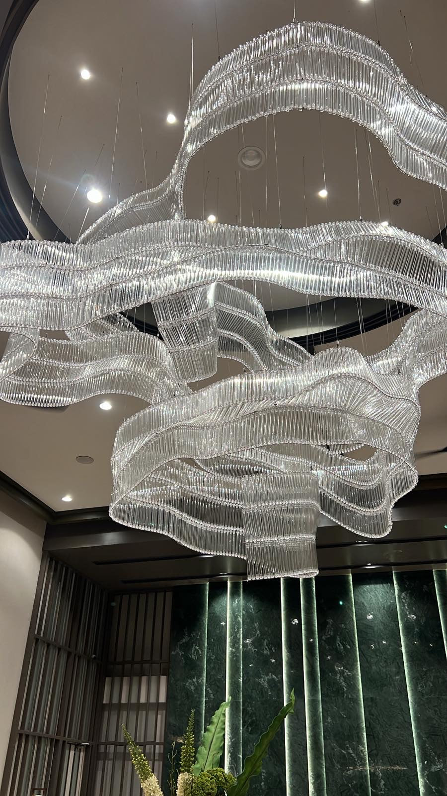 Glass Ribbon Chandelier Swirl (3 Rows)