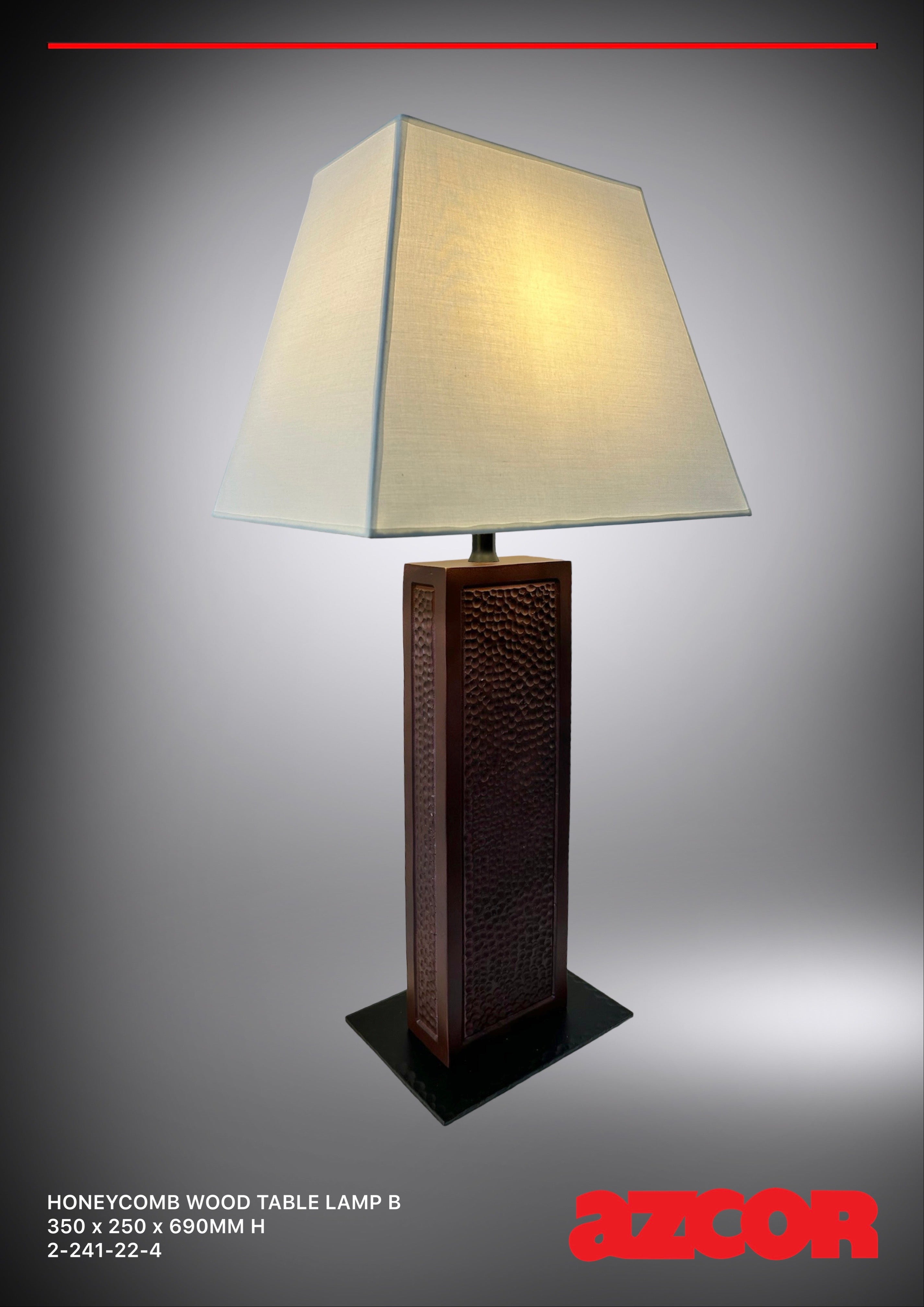 Honeycomb Wood Table Lamp B