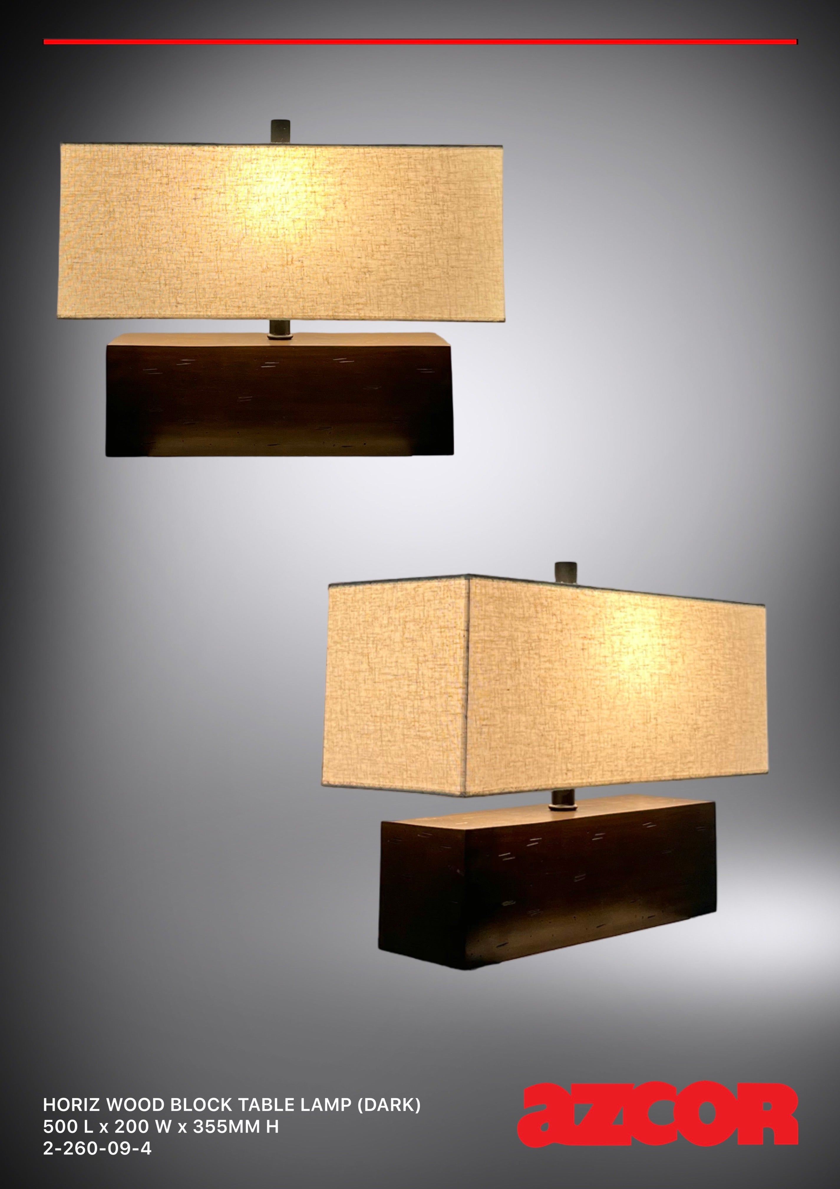 Horiz Wood Block Table Lamp