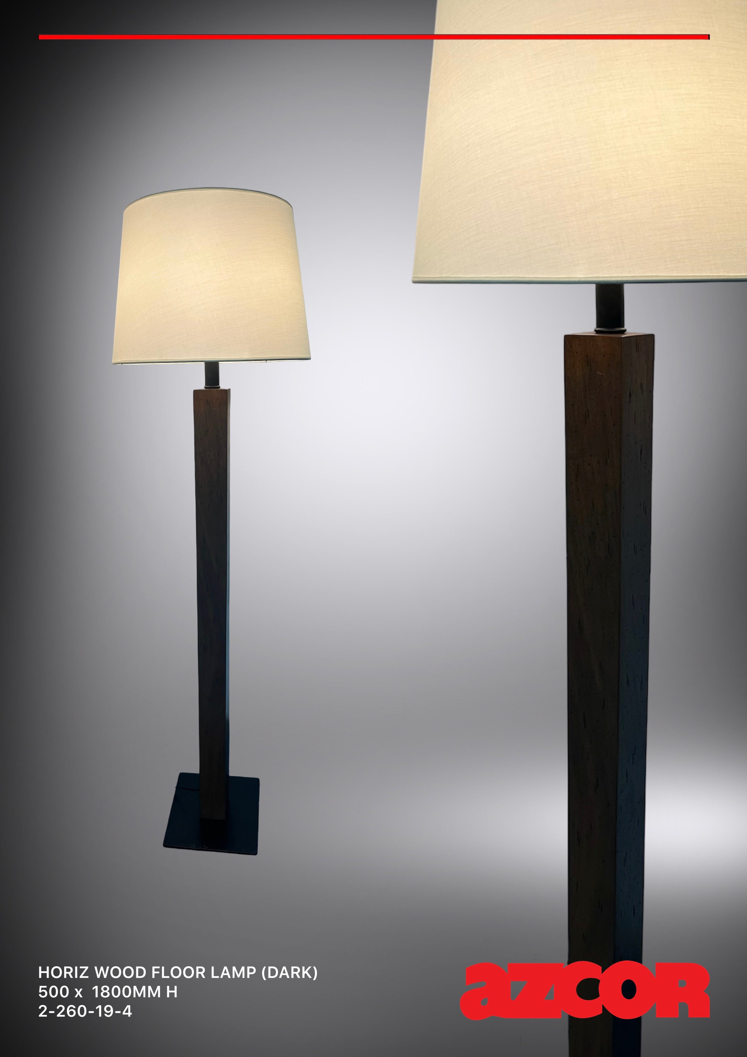 Horiz Wood Floor Lamp