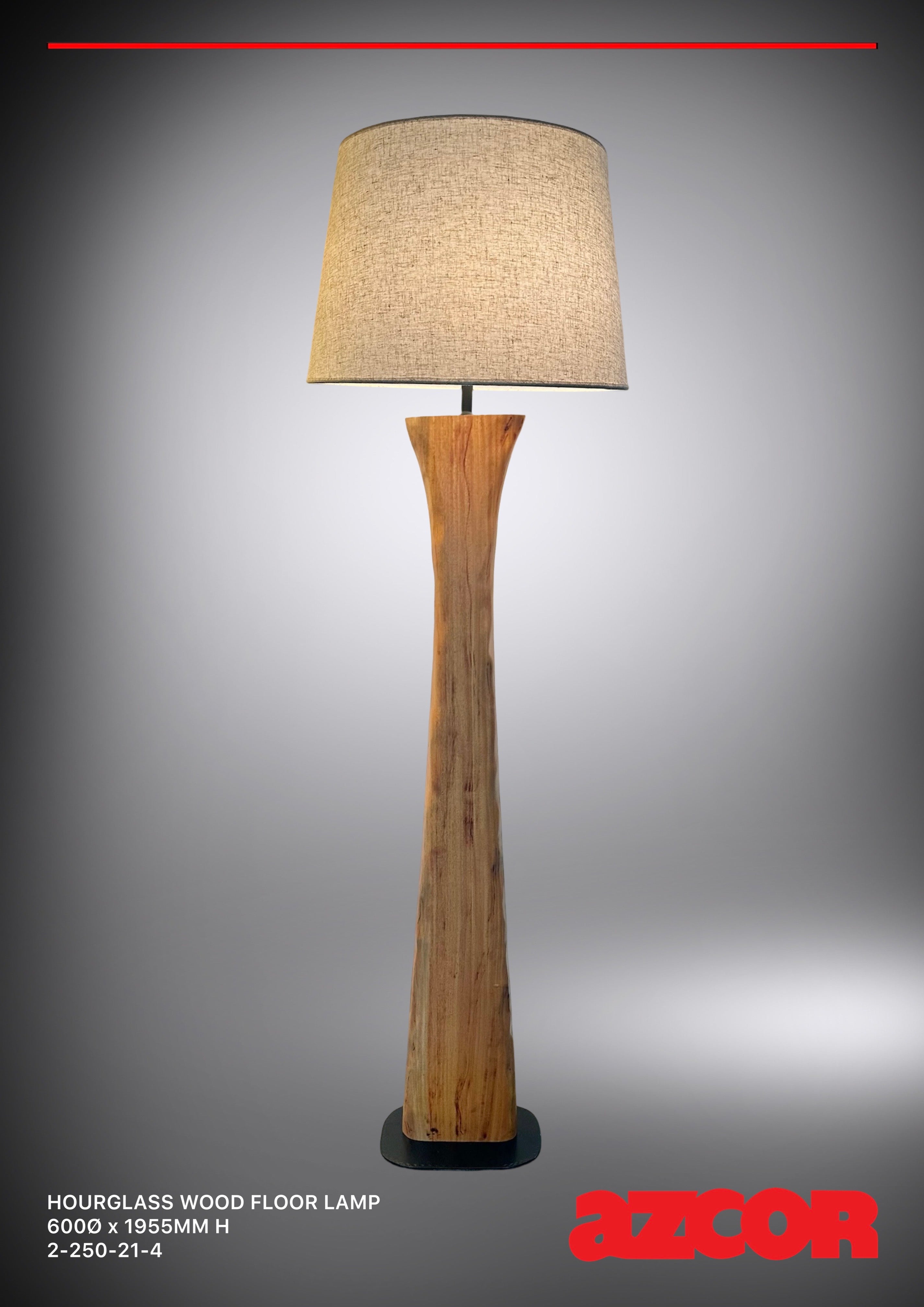 Hourglass Wood Floor Lamp