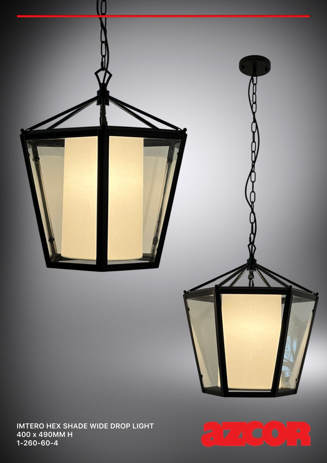 Imtero Shade Hexagonal Wide Drop Light