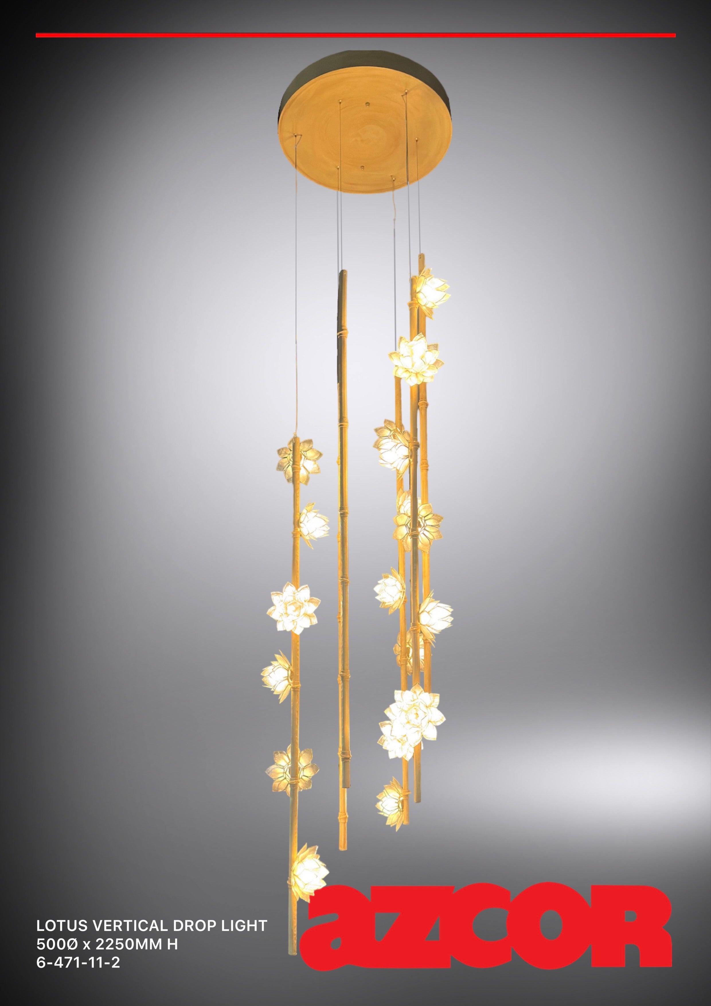 Lotus Capiz Vertical Drop Light