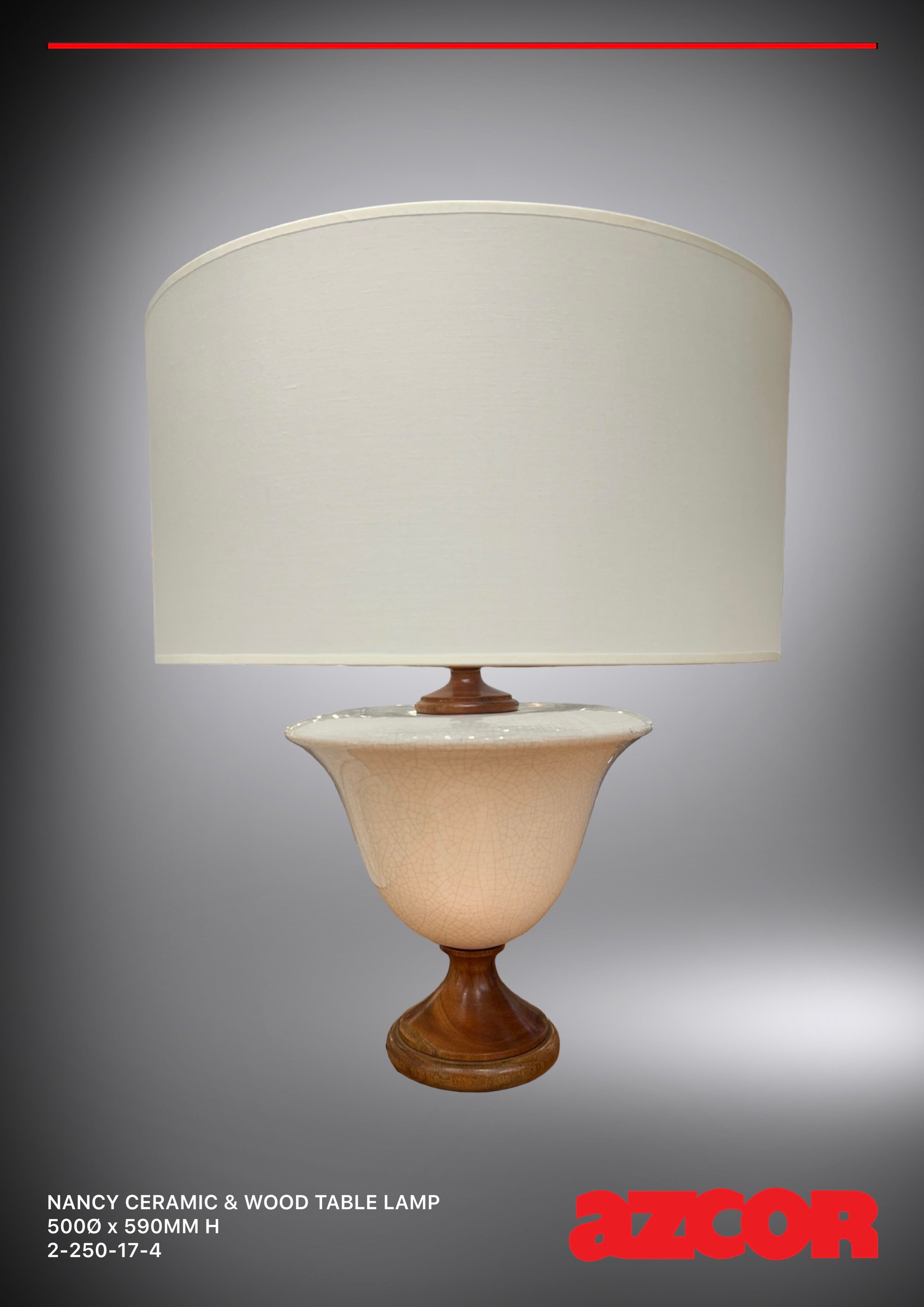 Nancy Ceramic & Wood Table Lamp
