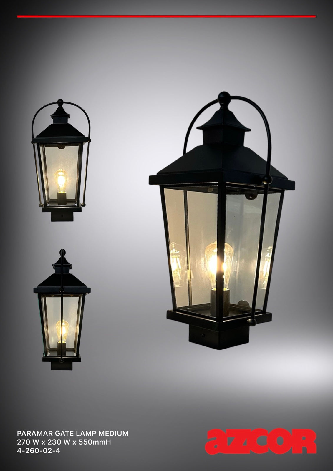 Paramar Non-rust Aluminum Gate Lamp (Medium)