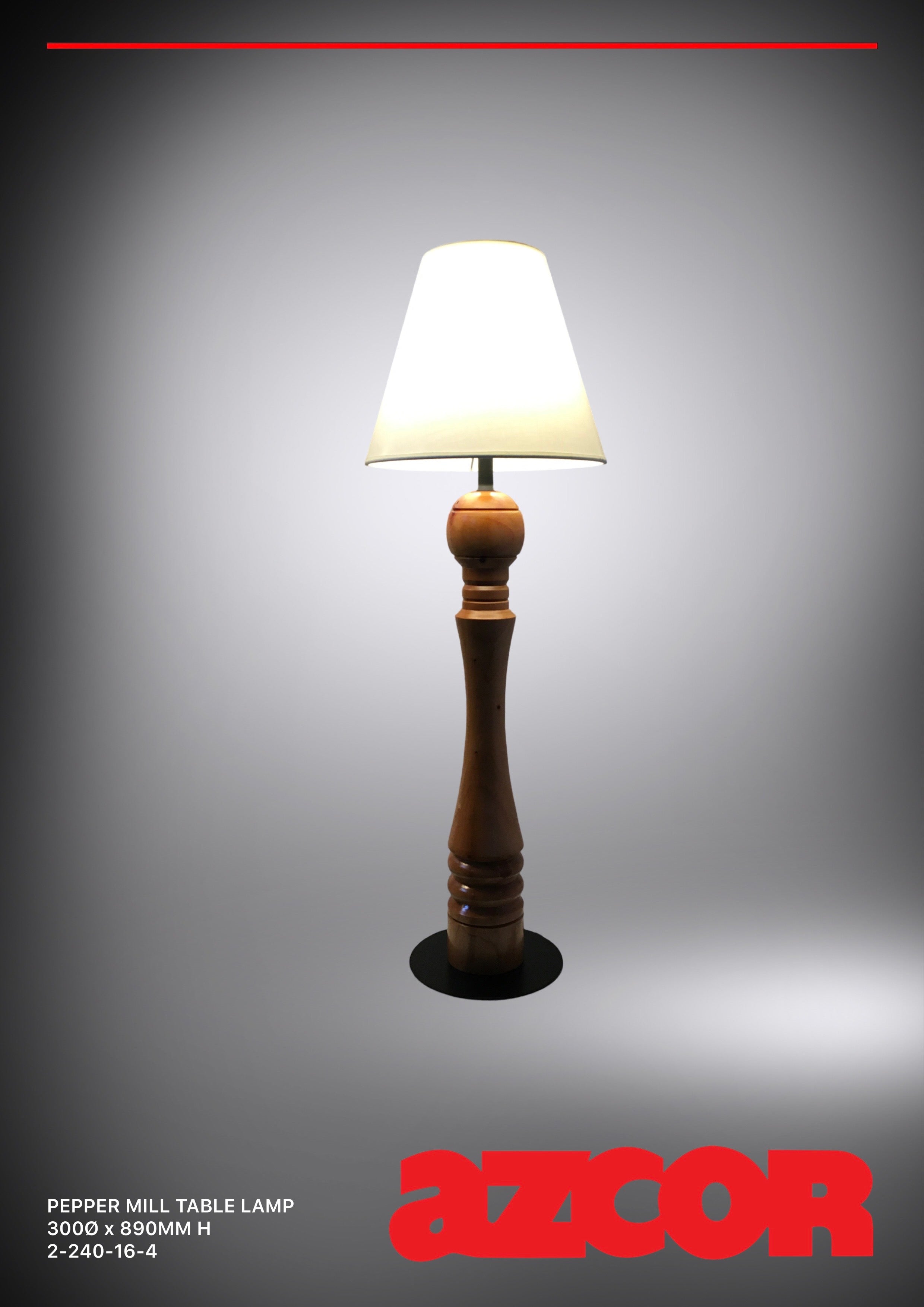 Pepper Mill Wood Table Lamp