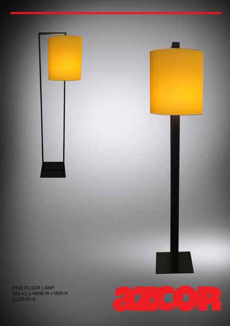 Pine Floor Lamp (Yellow Shade)