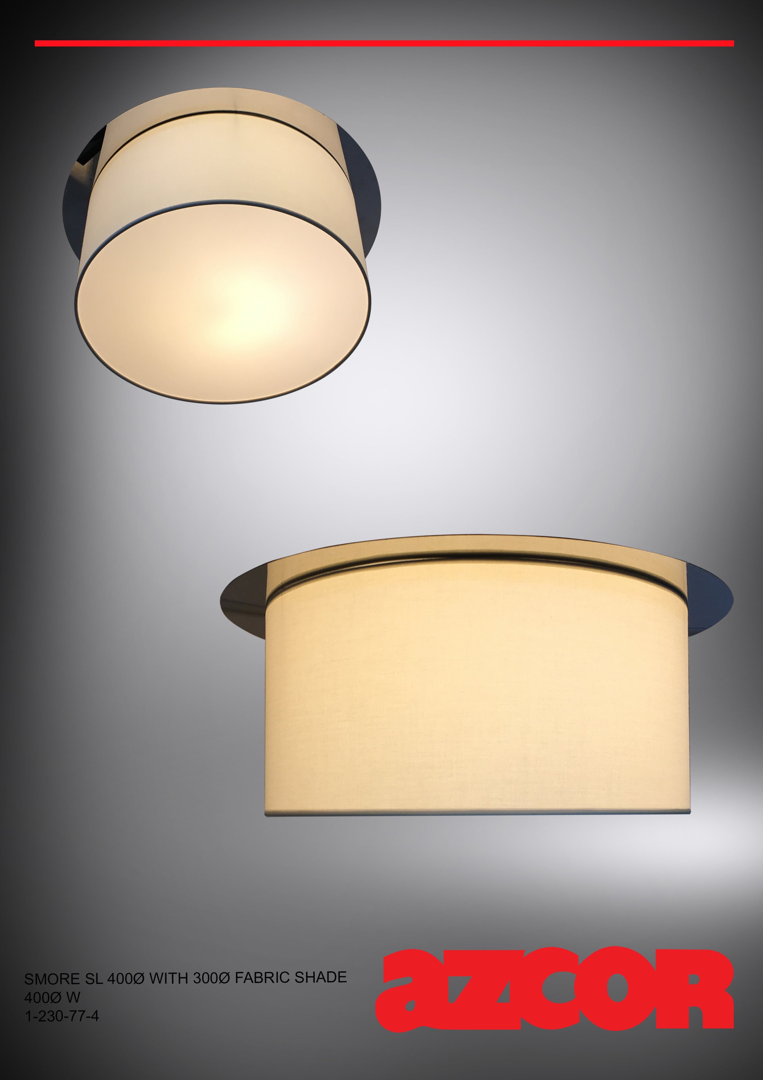 Smore Surface Light 400Ø w/ 300Ø Fabric Shade