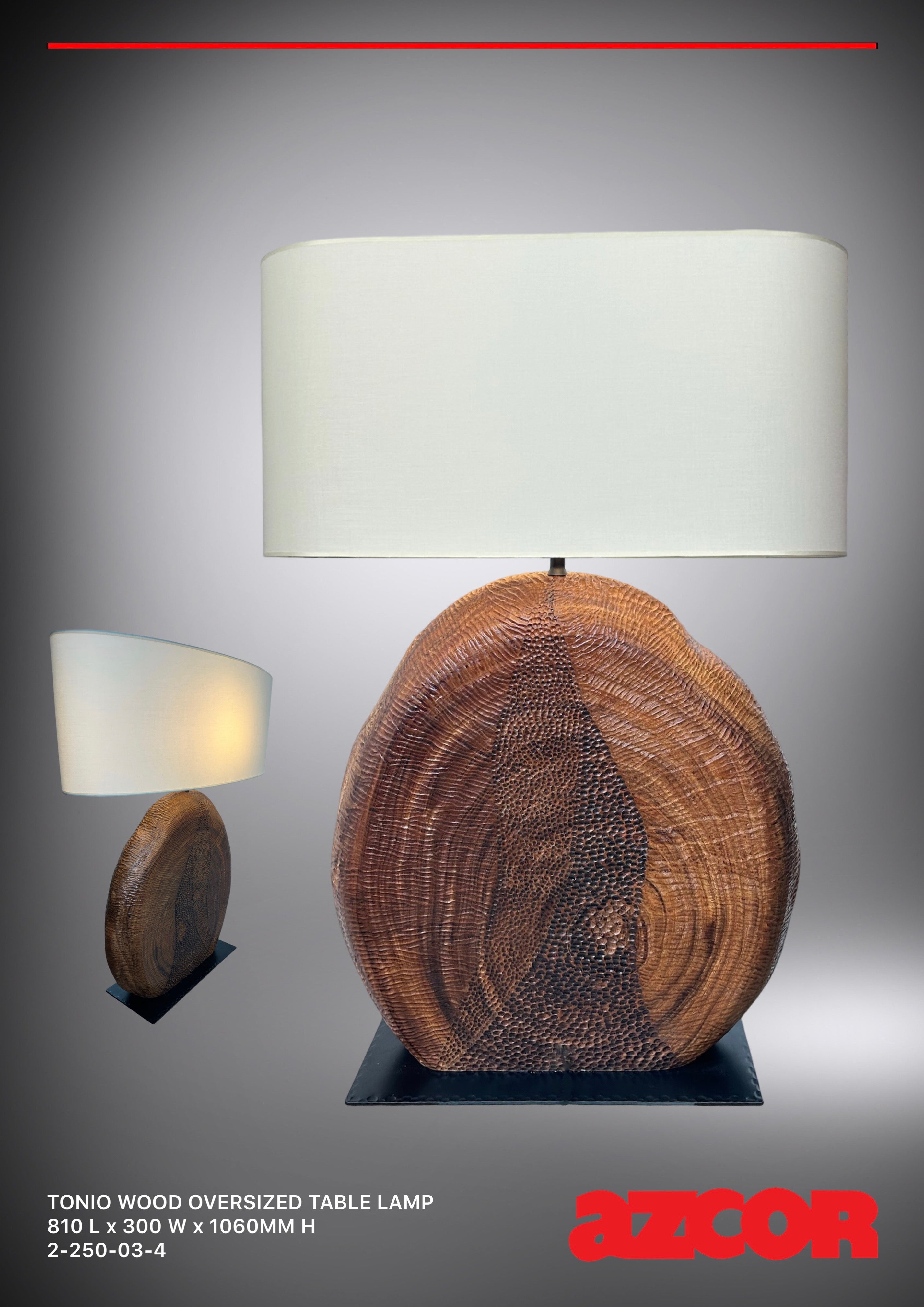 Tonio Wood Overized Table Lamp