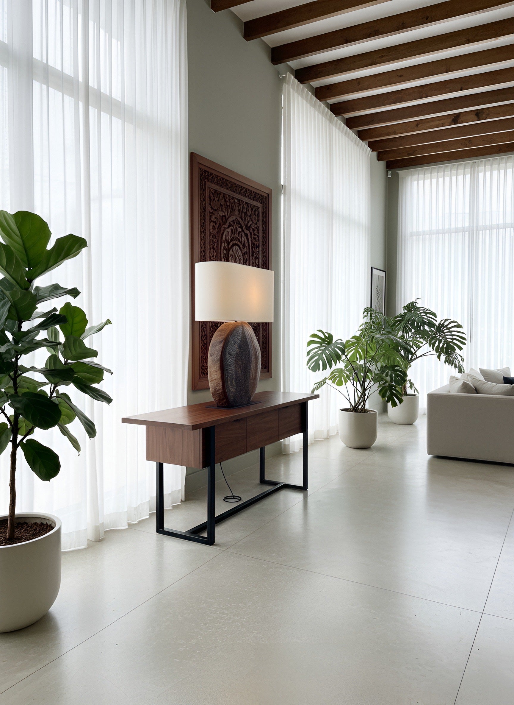 Tonio Wood Overized Table Lamp
