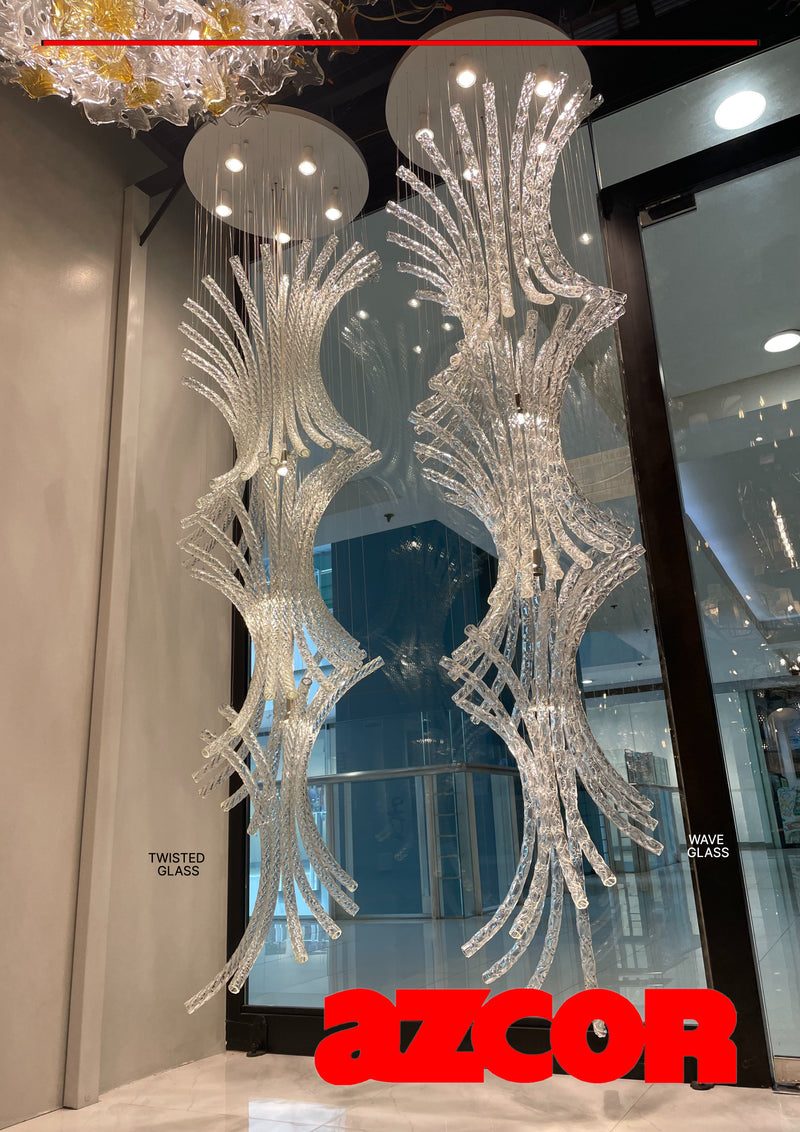 Tower Wave Glass Chandelier