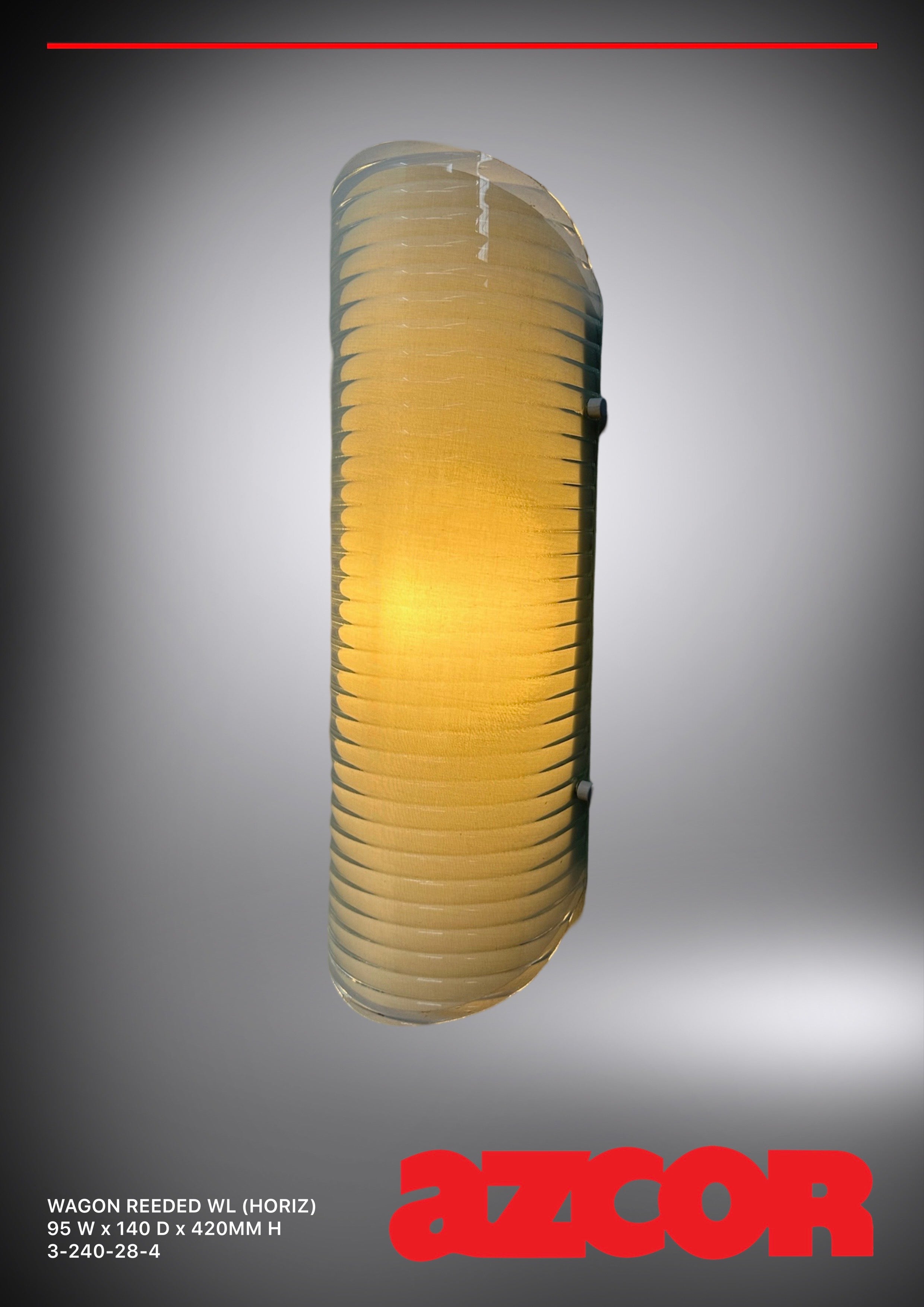 Wagon Reeded Glass Wall Light (Horizontal)