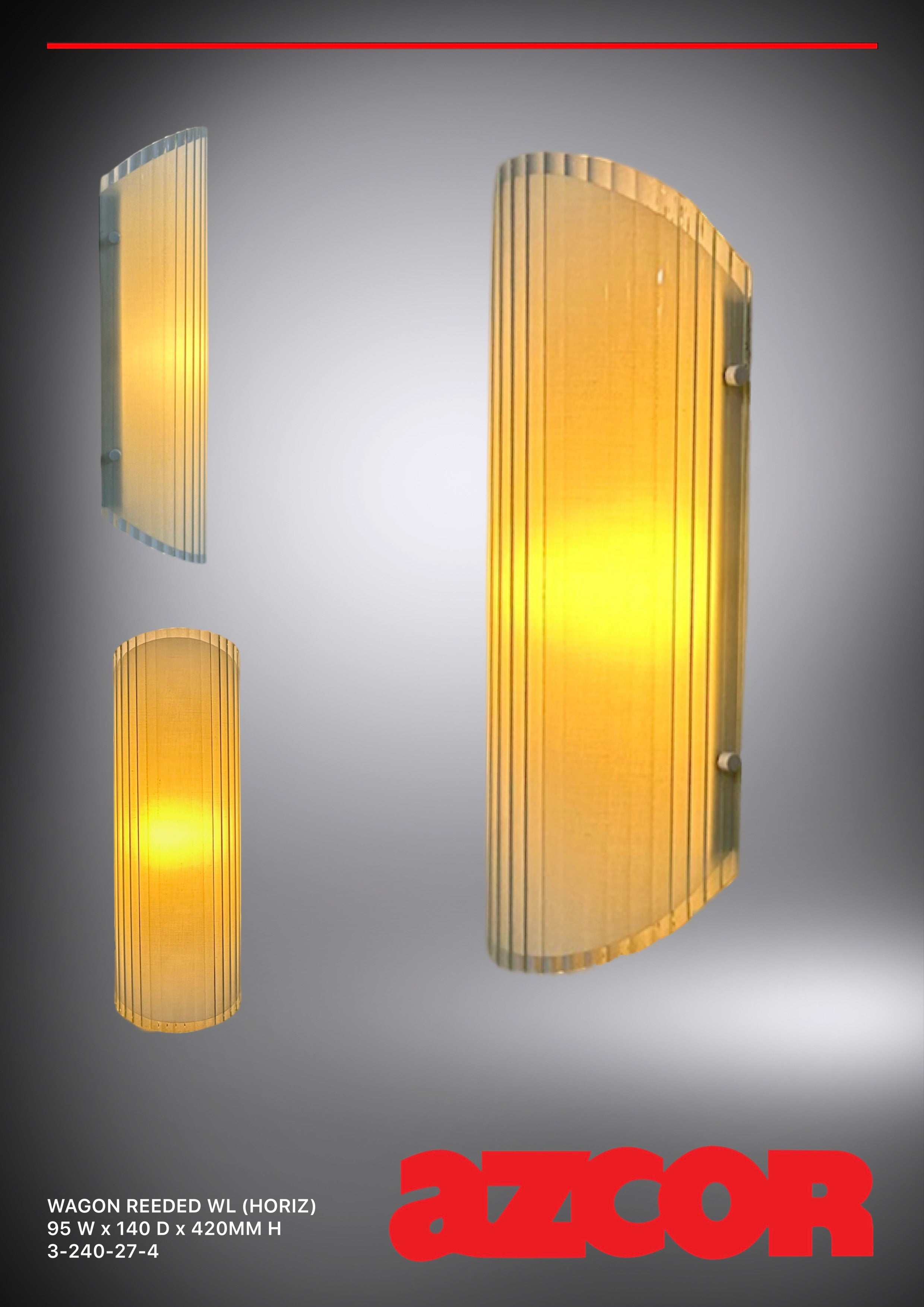 Wagon Reeded Glass Wall Light Vertical