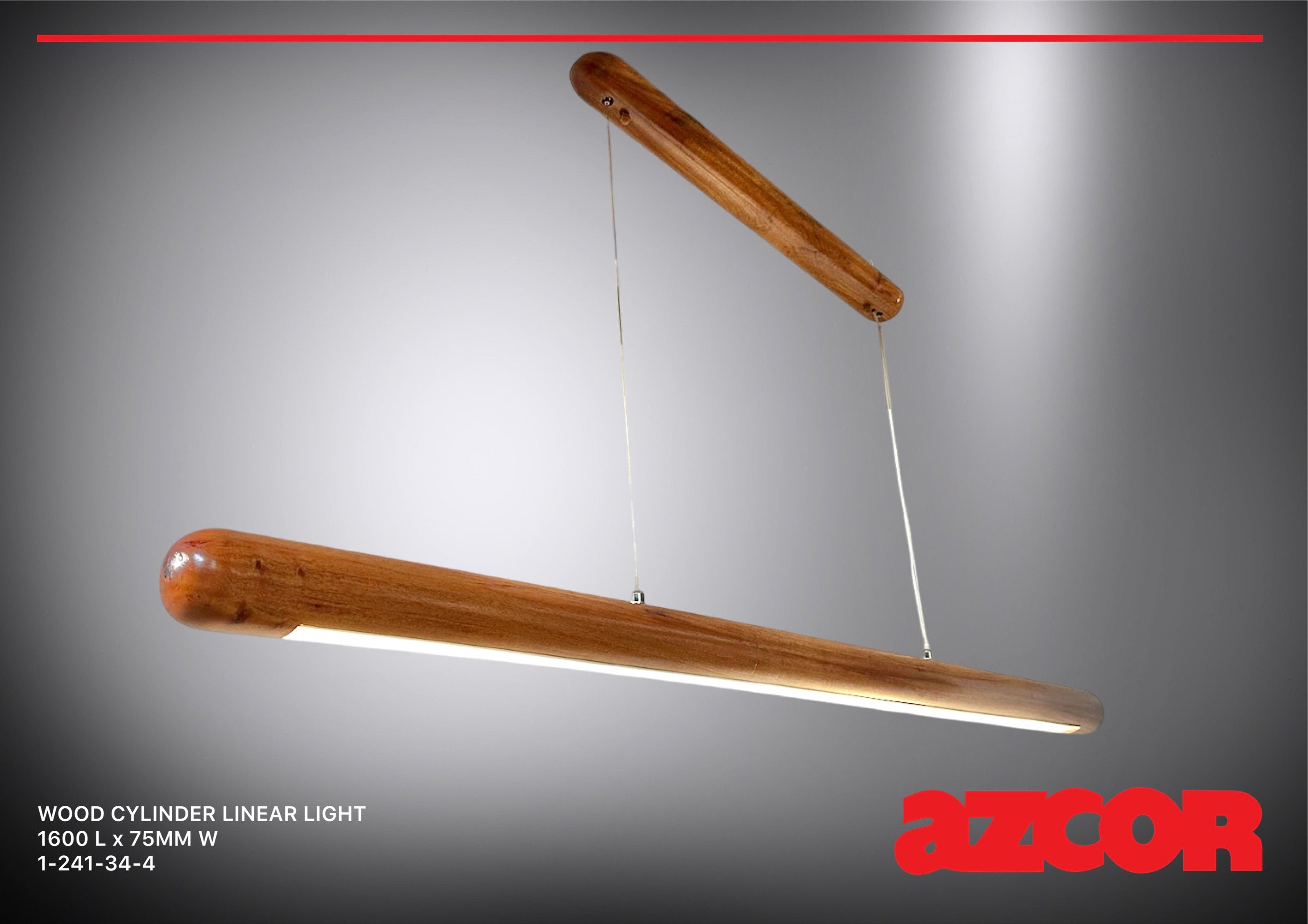 Wood Cylinder Linear Light